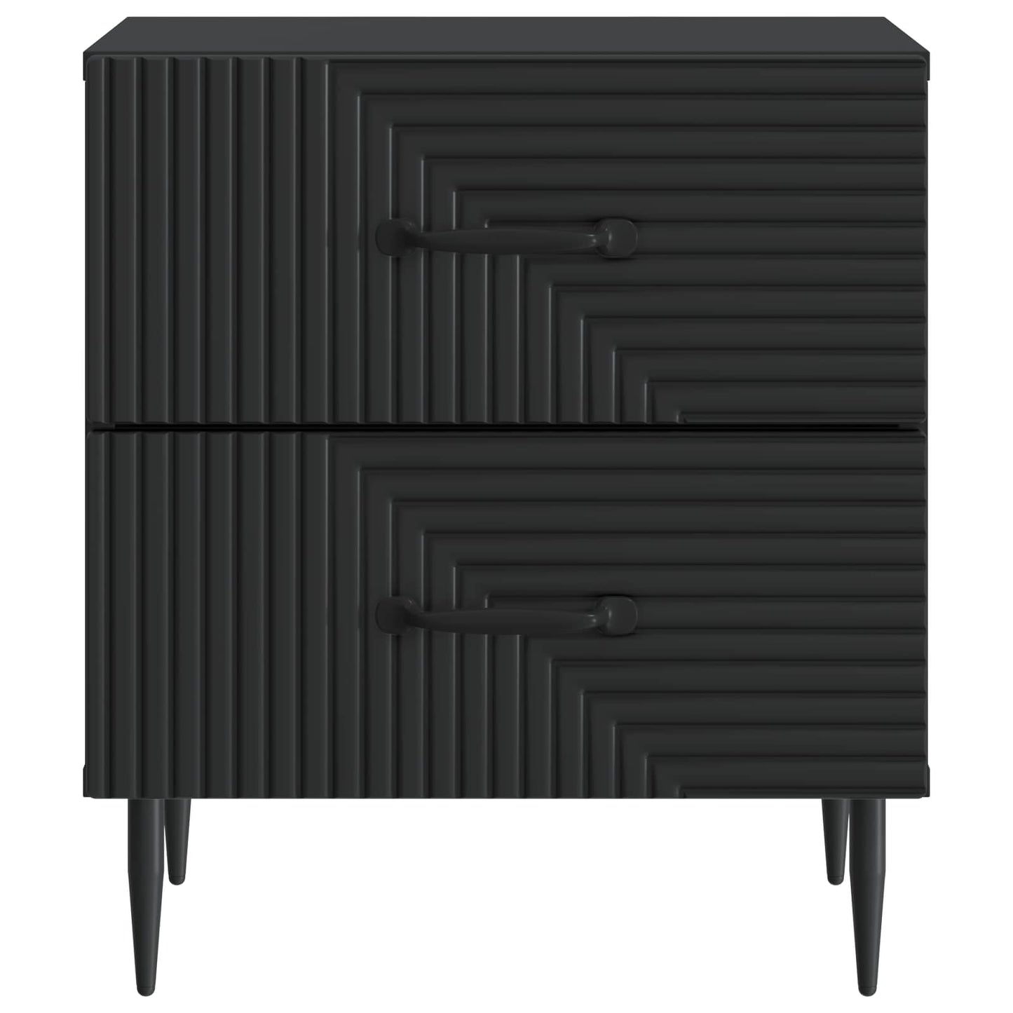 vidaXL Κομοδίνο 2 τμχ. Μαύρο 43 x 34,5 x 47,5 εκ Επεξεργασμένο Ξύλο