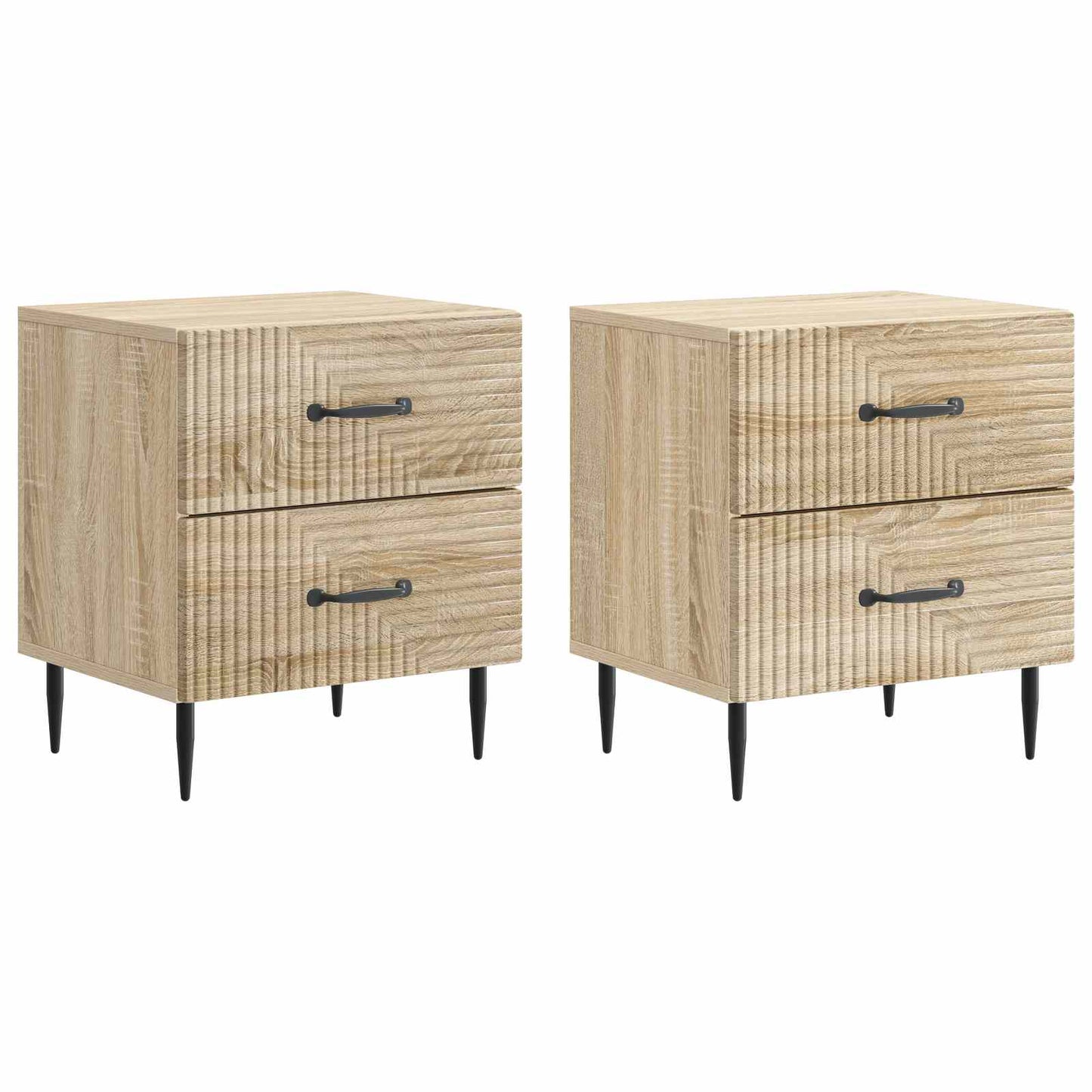 vidaXL Κομοδίνο 2 τμχ. Sonoma Δρυς 43 x 34,5 x 47,5 εκ