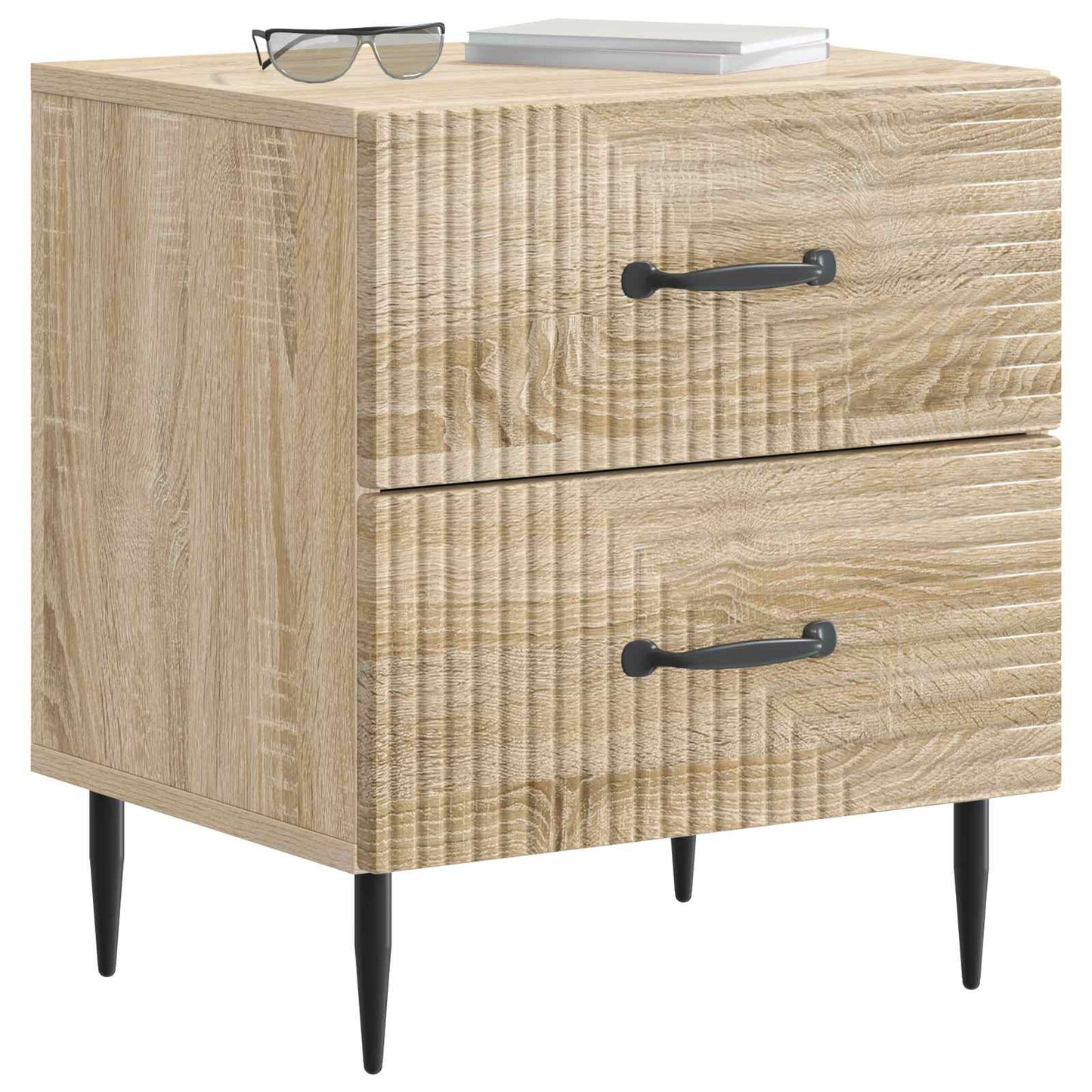 vidaXL Κομοδίνο 2 τμχ. Sonoma Δρυς 43 x 34,5 x 47,5 εκ