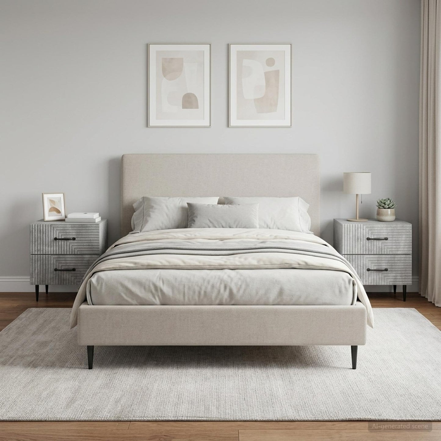 vidaXL Κομοδίνο 2 τμχ. Γκρι Σκυροδέματος 43 x 34,5 x 47,5 εκ