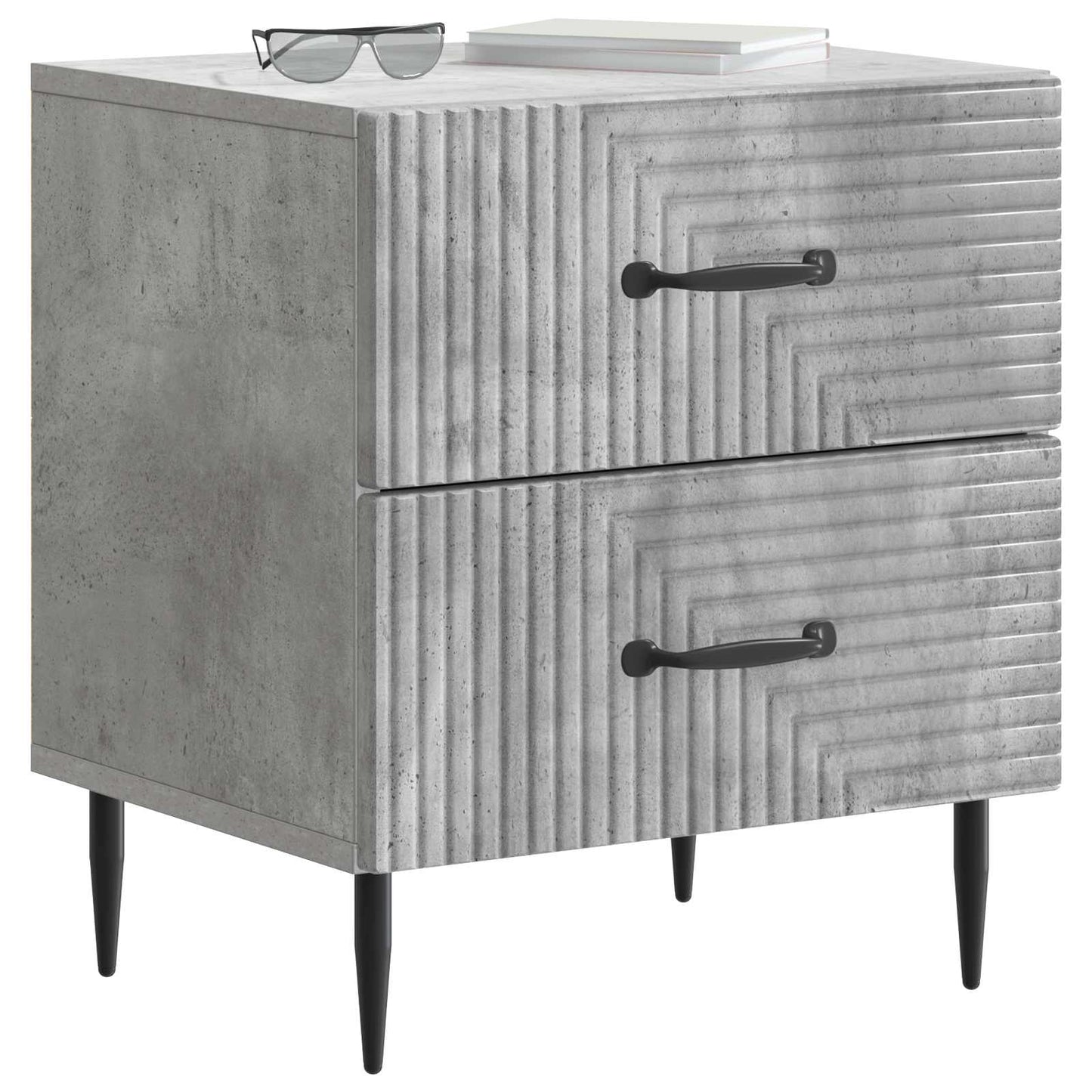 vidaXL Κομοδίνο 2 τμχ. Γκρι Σκυροδέματος 43 x 34,5 x 47,5 εκ