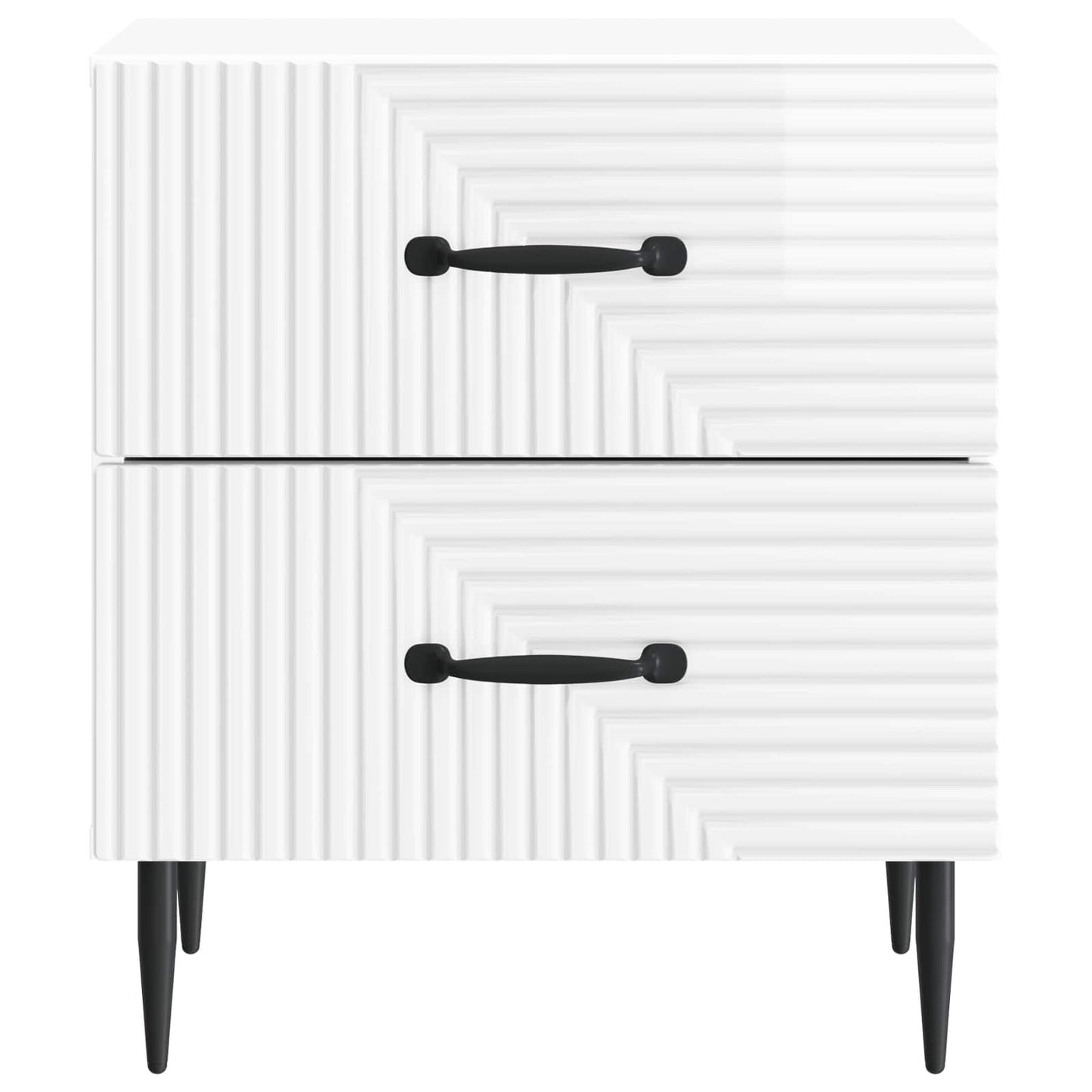 vidaXL Κομοδίνο 2 τμχ. Γυαλιστερό Λευκό 43 x 34,5 x 47,5 εκ