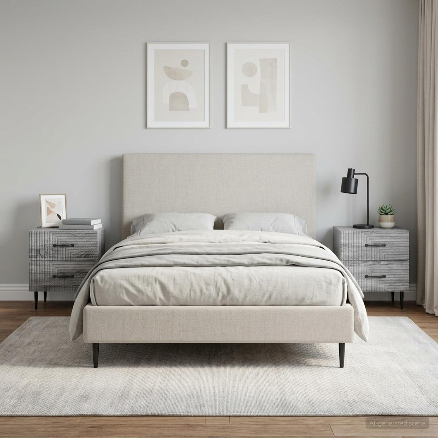vidaXL Κομοδίνο 2 τμχ. Γκρι Sonoma 43 x 34,5 x 47,5 εκ