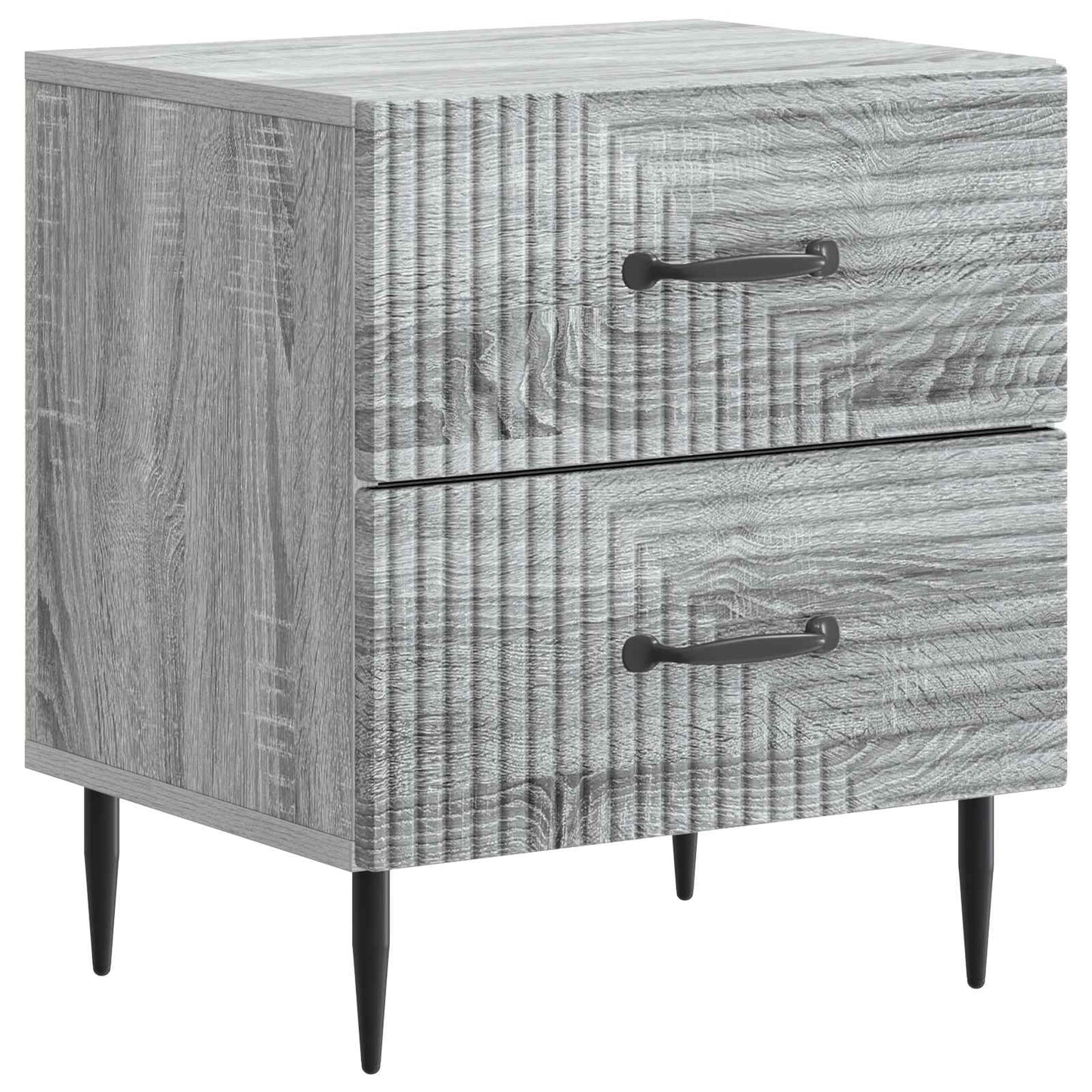 vidaXL Κομοδίνο 2 τμχ. Γκρι Sonoma 43 x 34,5 x 47,5 εκ