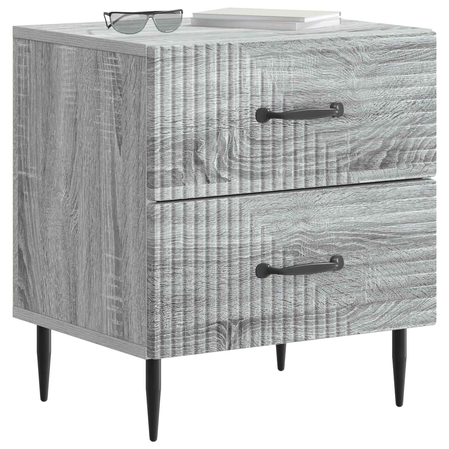 vidaXL Κομοδίνο 2 τμχ. Γκρι Sonoma 43 x 34,5 x 47,5 εκ
