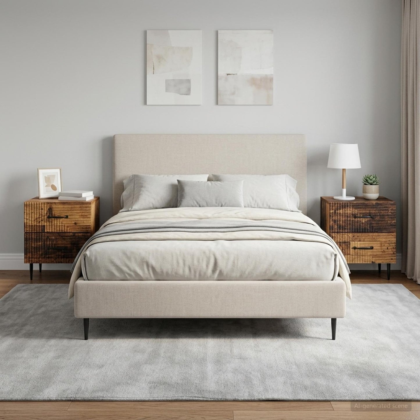 vidaXL Κομοδίνο 2 τμχ. Παλαιωμένο ξύλο 43 x 34,5 x 47,5 εκ