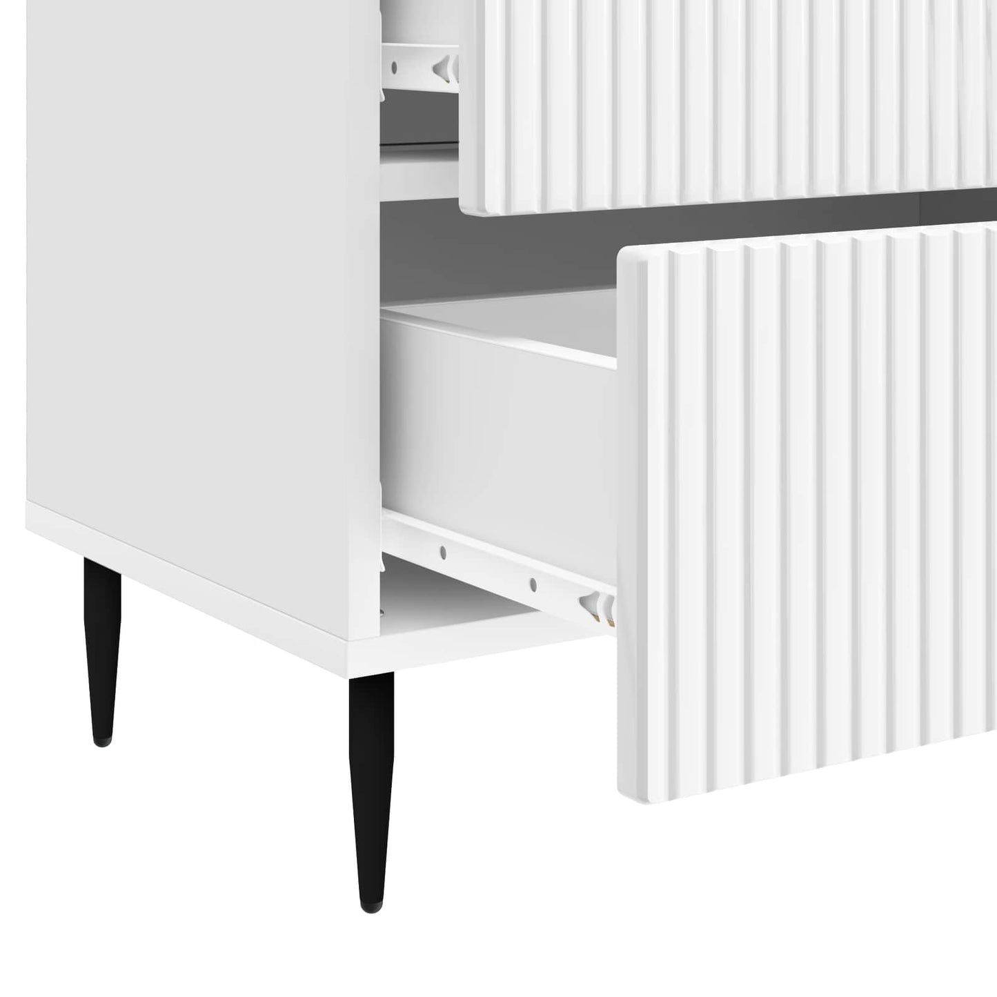 vidaXL Κομοδίνο με συρτάρι Γυαλιστερό Λευκό 62 x 34,5 x 47,5 εκ