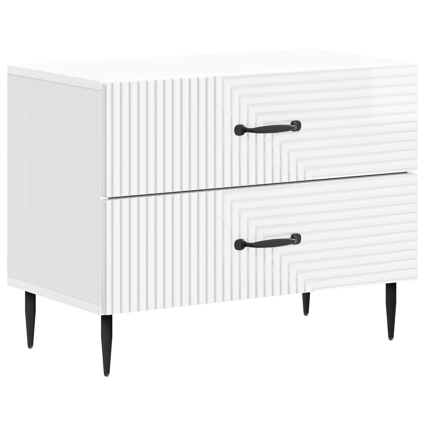 vidaXL Κομοδίνο με συρτάρι Γυαλιστερό Λευκό 62 x 34,5 x 47,5 εκ