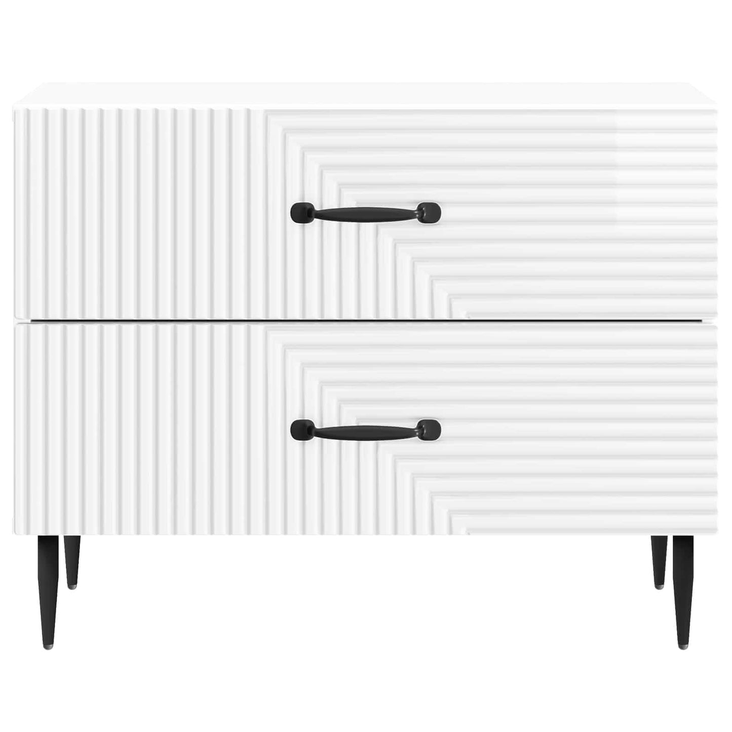 vidaXL Κομοδίνο με συρτάρι Γυαλιστερό Λευκό 62 x 34,5 x 47,5 εκ