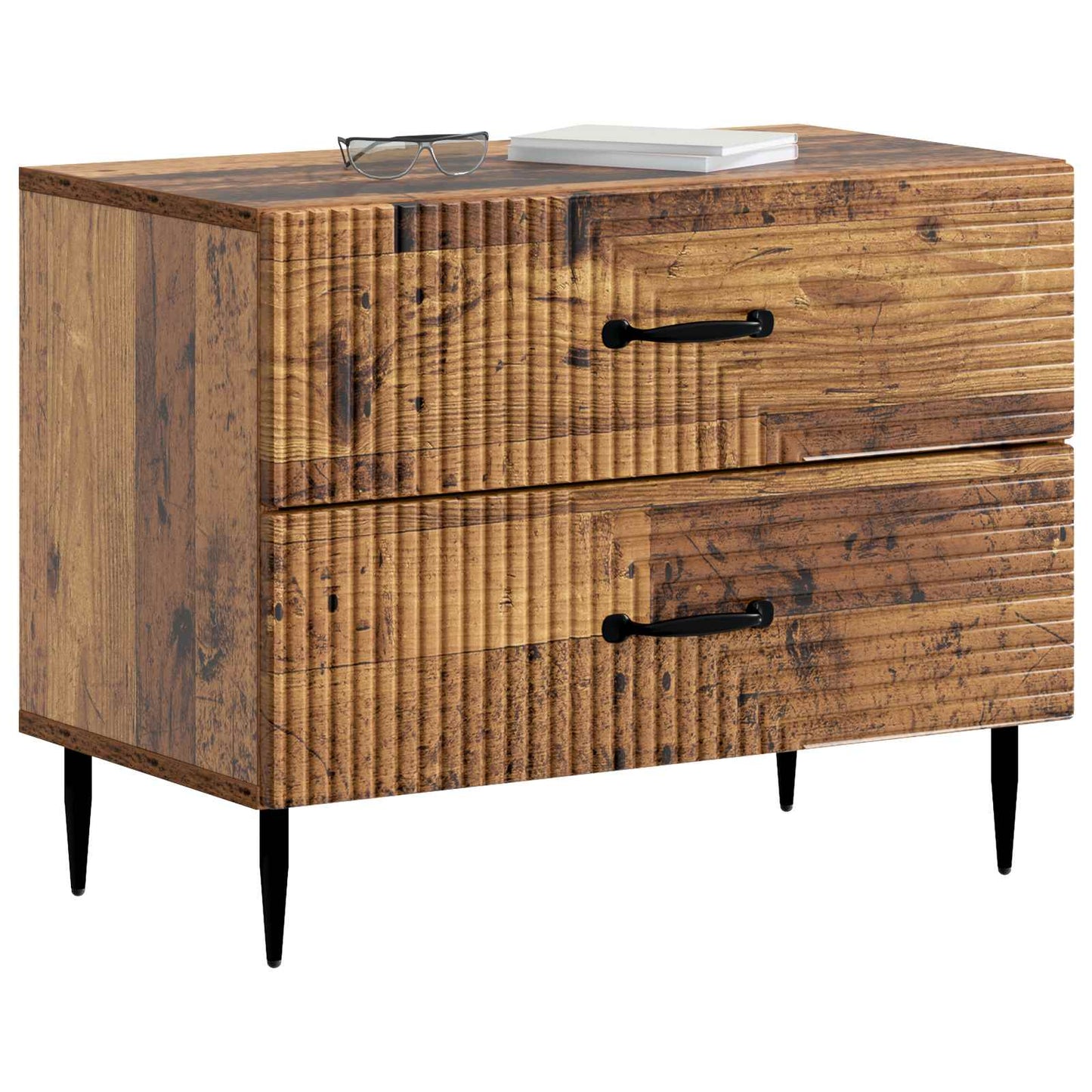 vidaXL Κομοδίνο Παλαιωμένο ξύλο 62 x 34,5 x 47,5 εκ Επεξεργασμένο Ξύλο