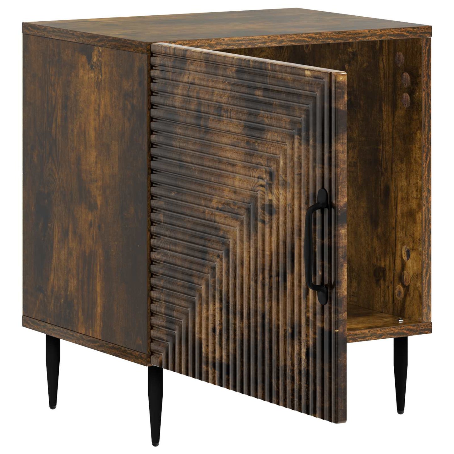 vidaXL Κομοδίνο 2 τμχ. Καπνισμένο Ξύλο Δρυός 43 x 34,5 x 50 εκ