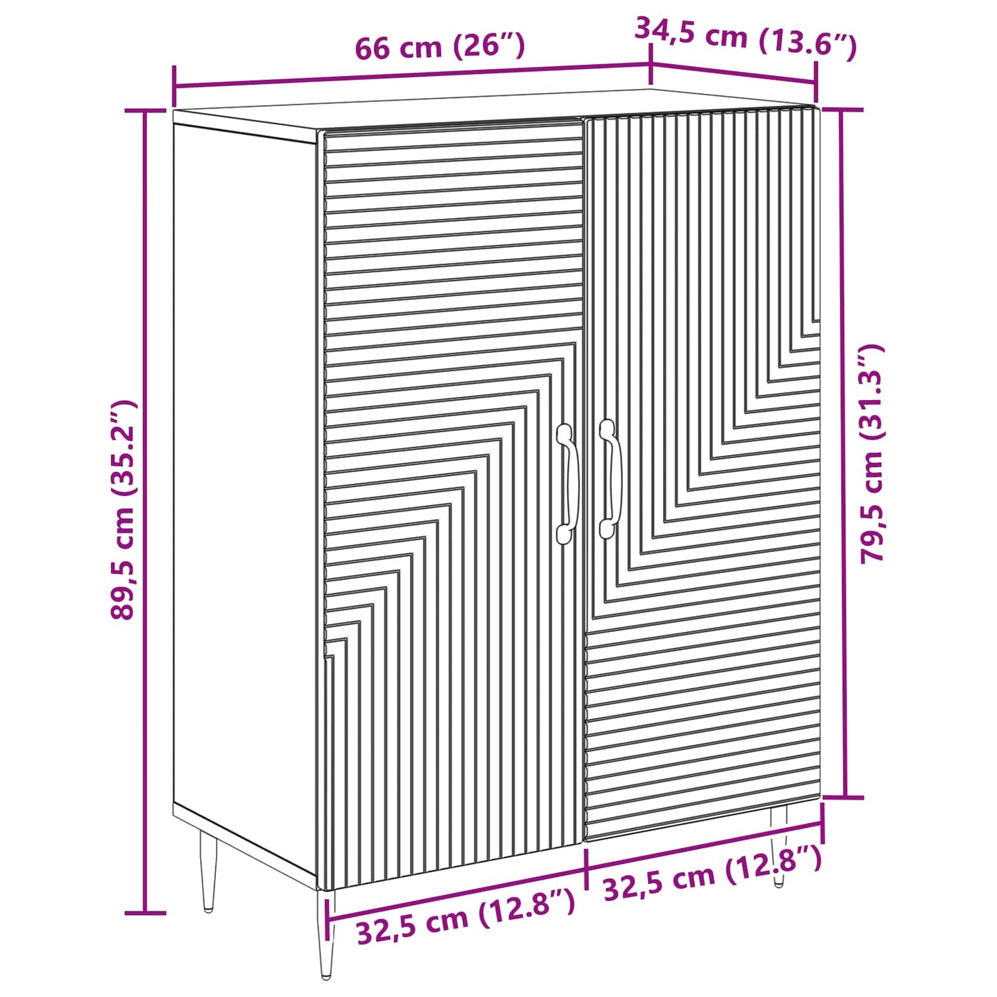 vidaXL Πλαϊνό γραφείο Μαύρο 66 x 34,5 x 89,5 εκ Επεξεργασμένο Ξύλο