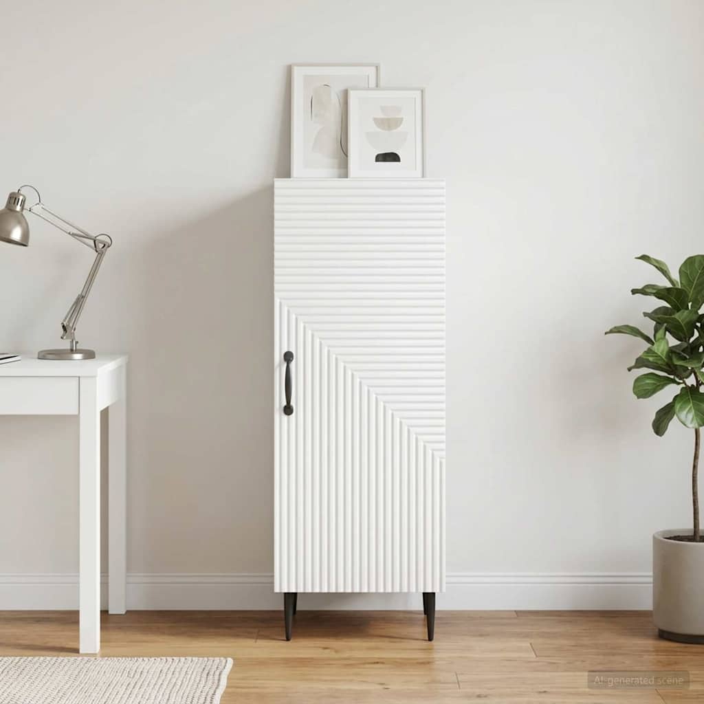 vidaXL Πλαϊνό γραφείο Λευκό 33 x 34,5 x 89,5 εκ Επεξεργασμένο Ξύλο