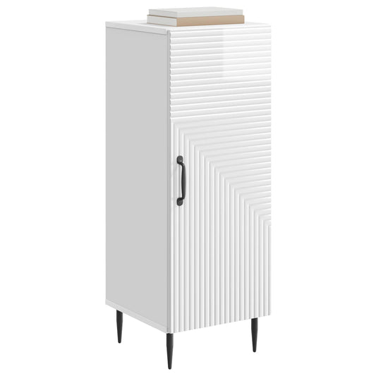 vidaXL Πλαϊνό γραφείο Γυαλιστερό Λευκό 33 x 34,5 x 89,5 εκ