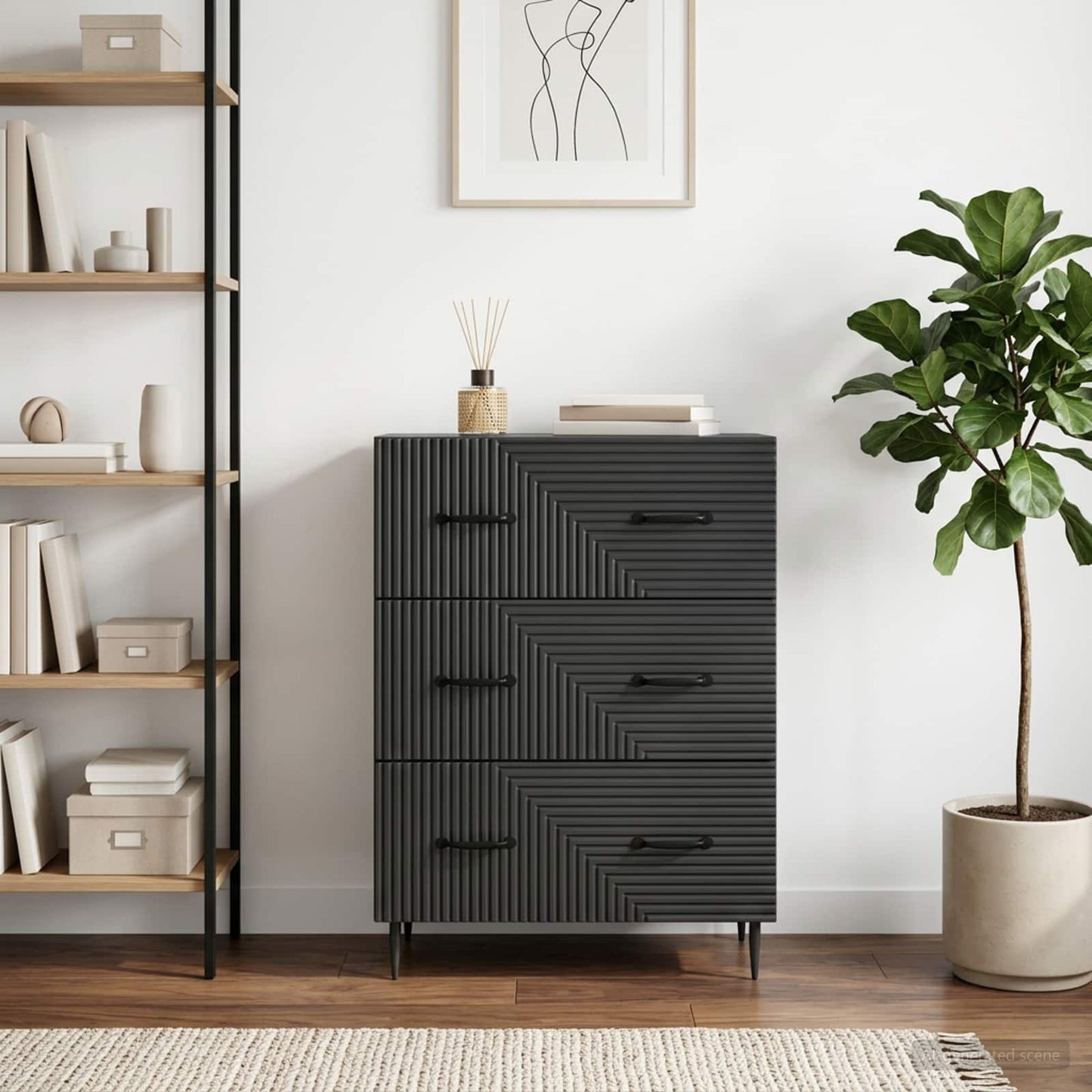 vidaXL Ντουλάπι με Συρτάρια 66 x 34,5 x 89,5 εκ Επεξεργασμένο Ξύλο