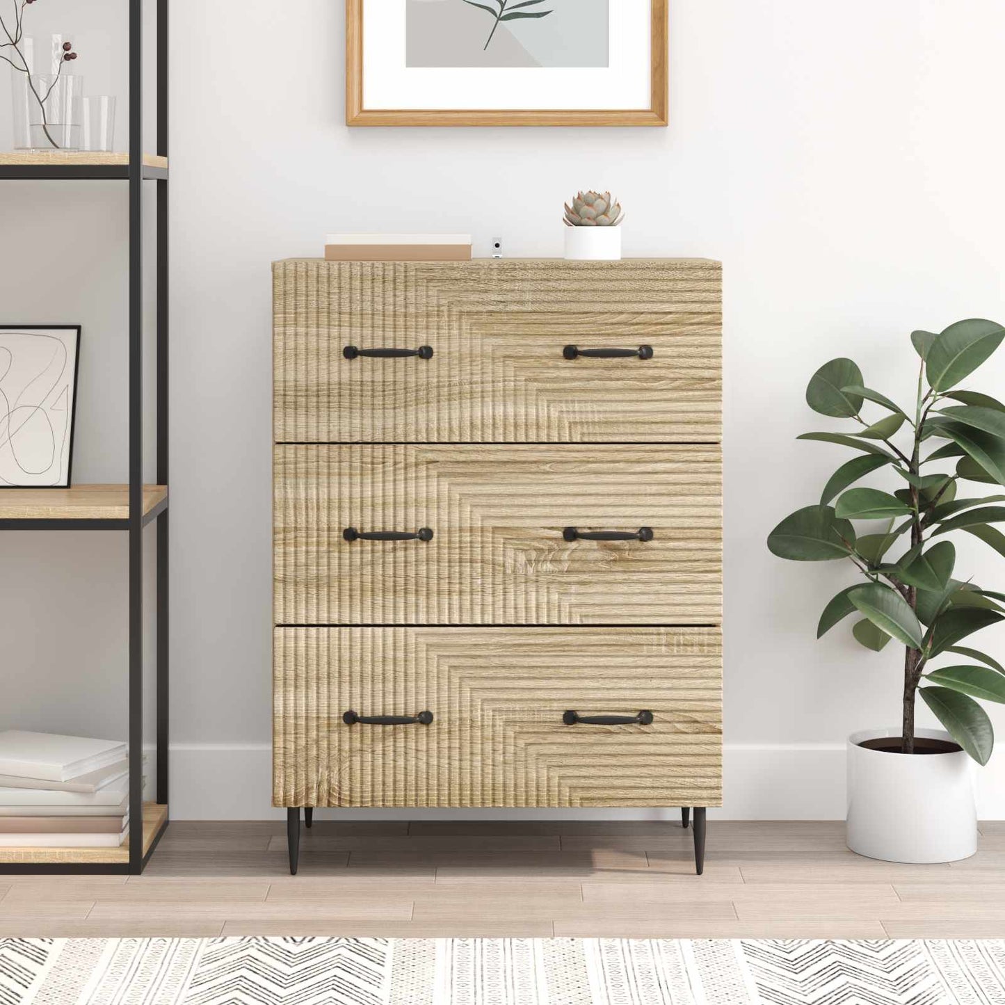 vidaXL Ντουλάπι με Συρτάρια 66 x 34,5 x 89,5 εκ Επεξεργασμένο Ξύλο