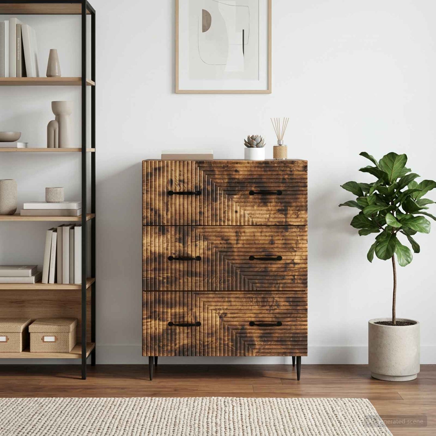 vidaXL Ντουλάπι με Συρτάρια 66 x 34,5 x 89,5 εκ Επεξεργασμένο Ξύλο