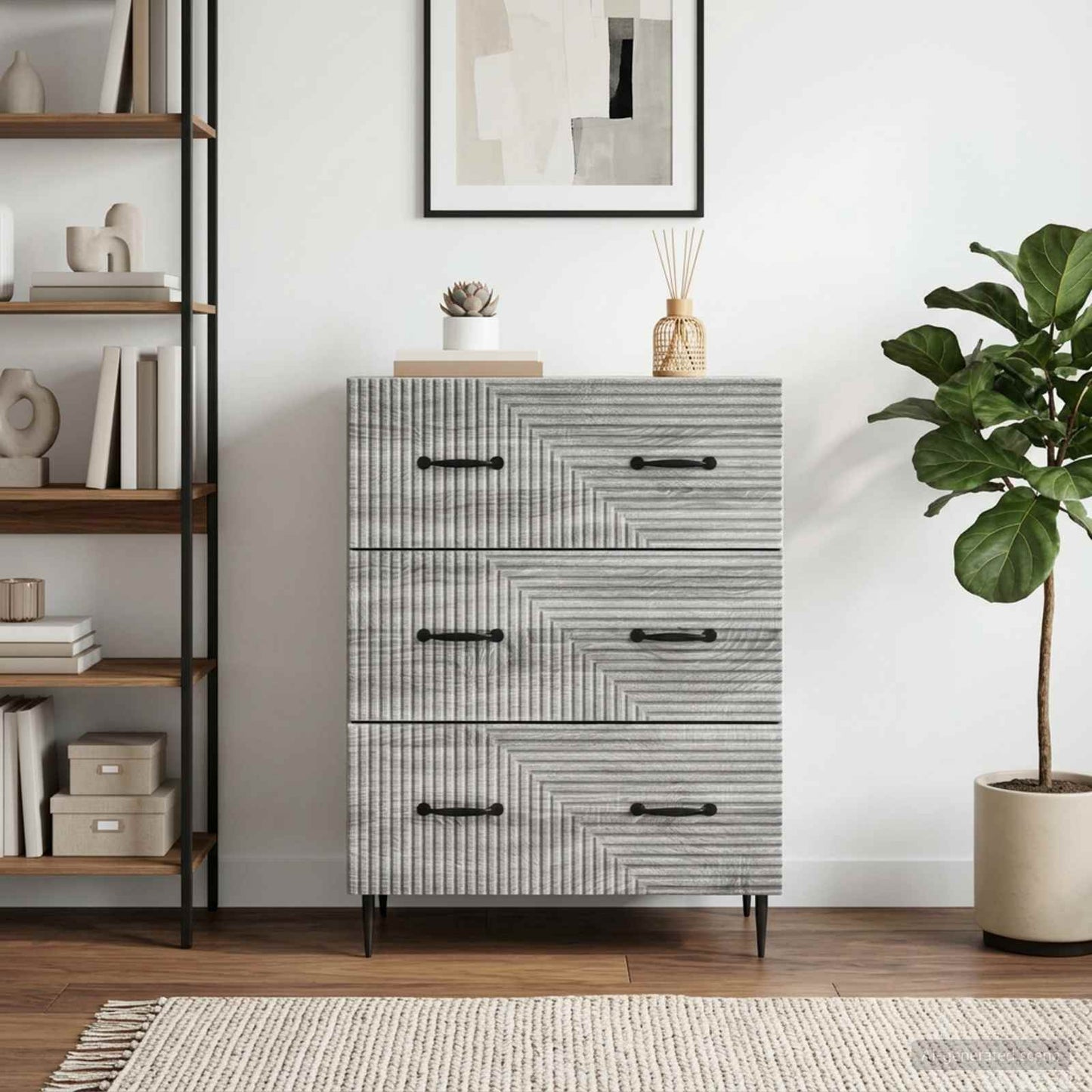 vidaXL Ντουλάπι με Συρτάρια 66 x 34,5 x 89,5 εκ Επεξεργασμένο Ξύλο