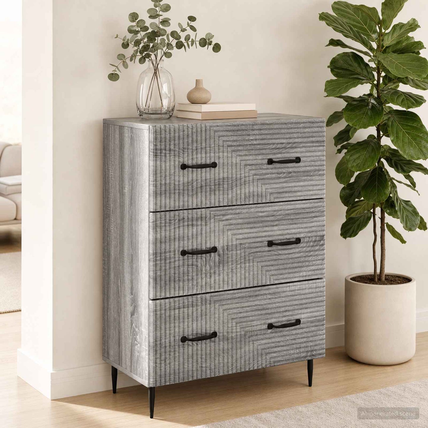 vidaXL Ντουλάπι με Συρτάρια 66 x 34,5 x 89,5 εκ Επεξεργασμένο Ξύλο