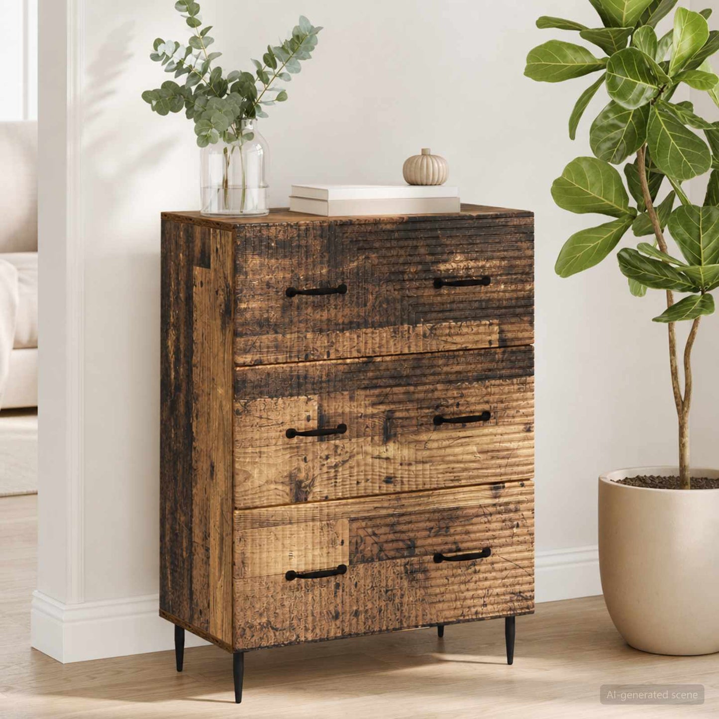 vidaXL Ντουλάπι με Συρτάρια 66 x 34,5 x 89,5 εκ Επεξεργασμένο Ξύλο