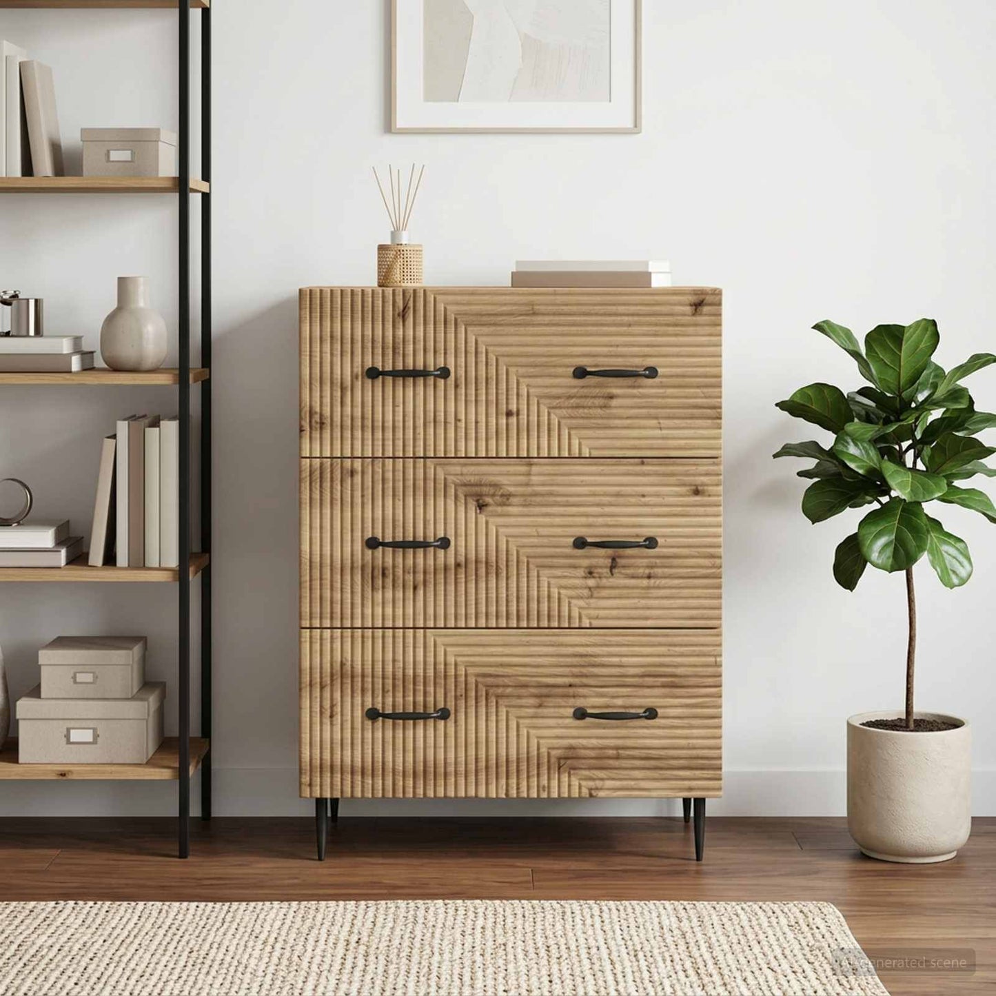 vidaXL Ντουλάπι με Συρτάρια 66 x 34,5 x 89,5 εκ Επεξεργασμένο Ξύλο
