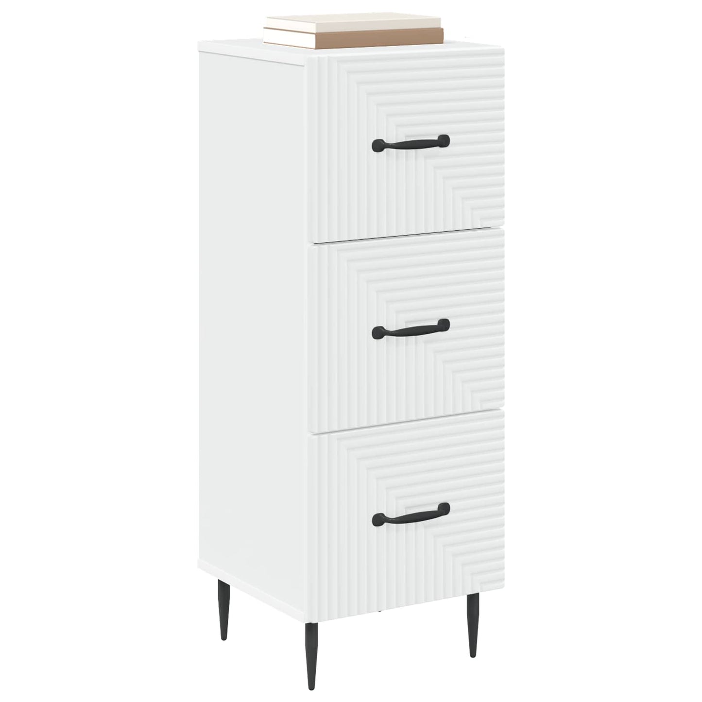 vidaXL Ντουλάπι με Συρτάρια Λευκό 33 x 34,5 x 89,5 εκ