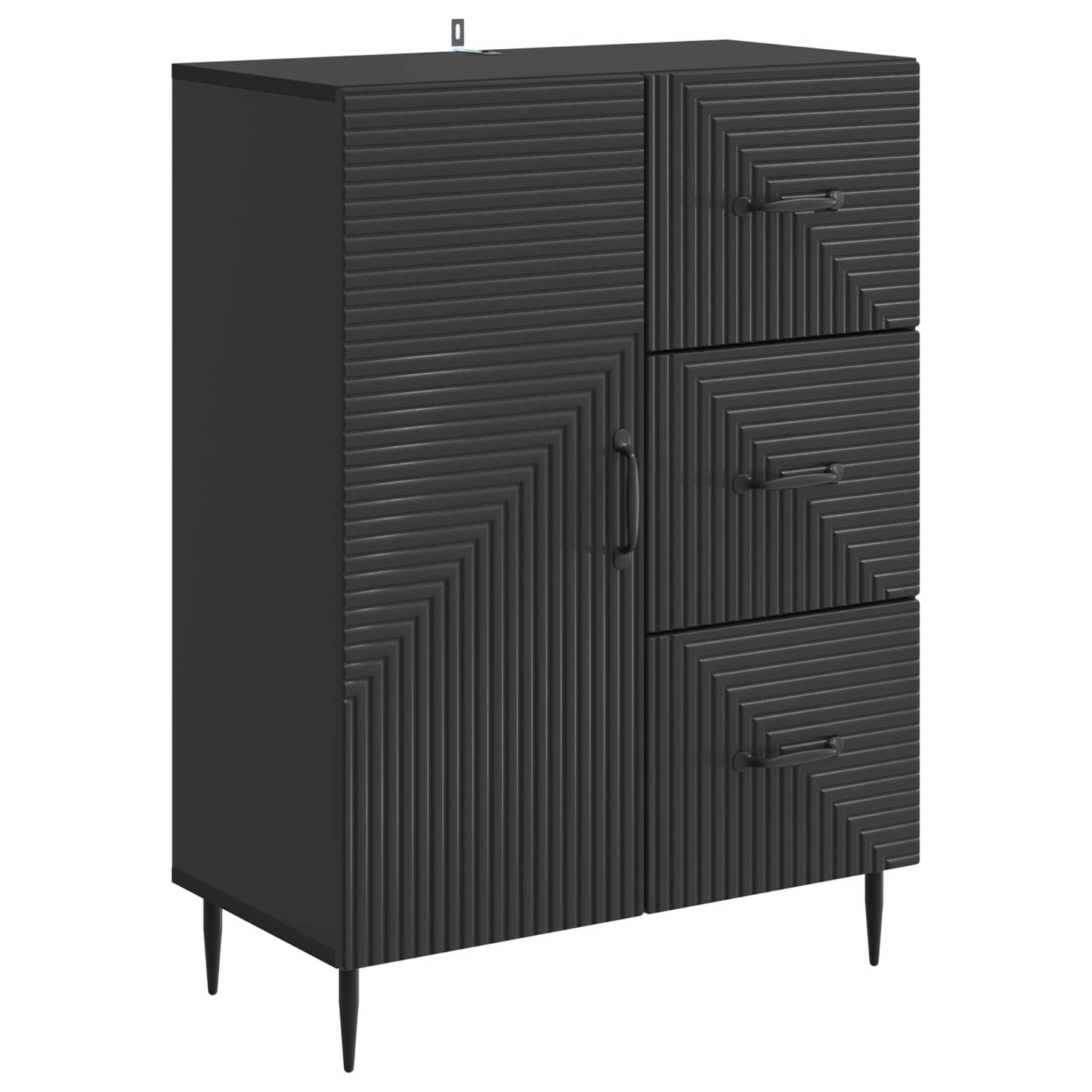 vidaXL Πλαϊνό γραφείο Μαύρο 66 x 34,5 x 89,5 εκ Επεξεργασμένο Ξύλο