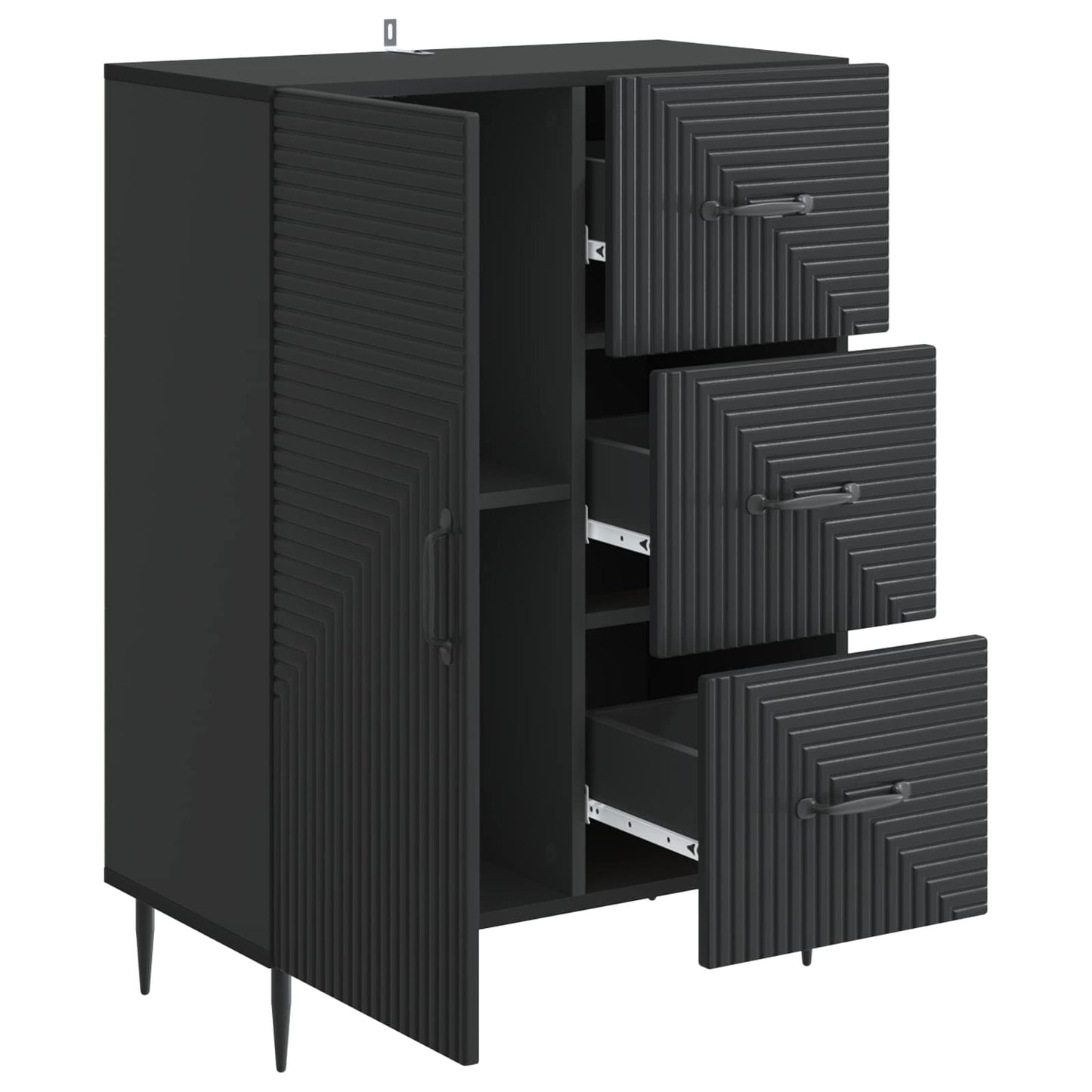 vidaXL Πλαϊνό γραφείο Μαύρο 66 x 34,5 x 89,5 εκ Επεξεργασμένο Ξύλο