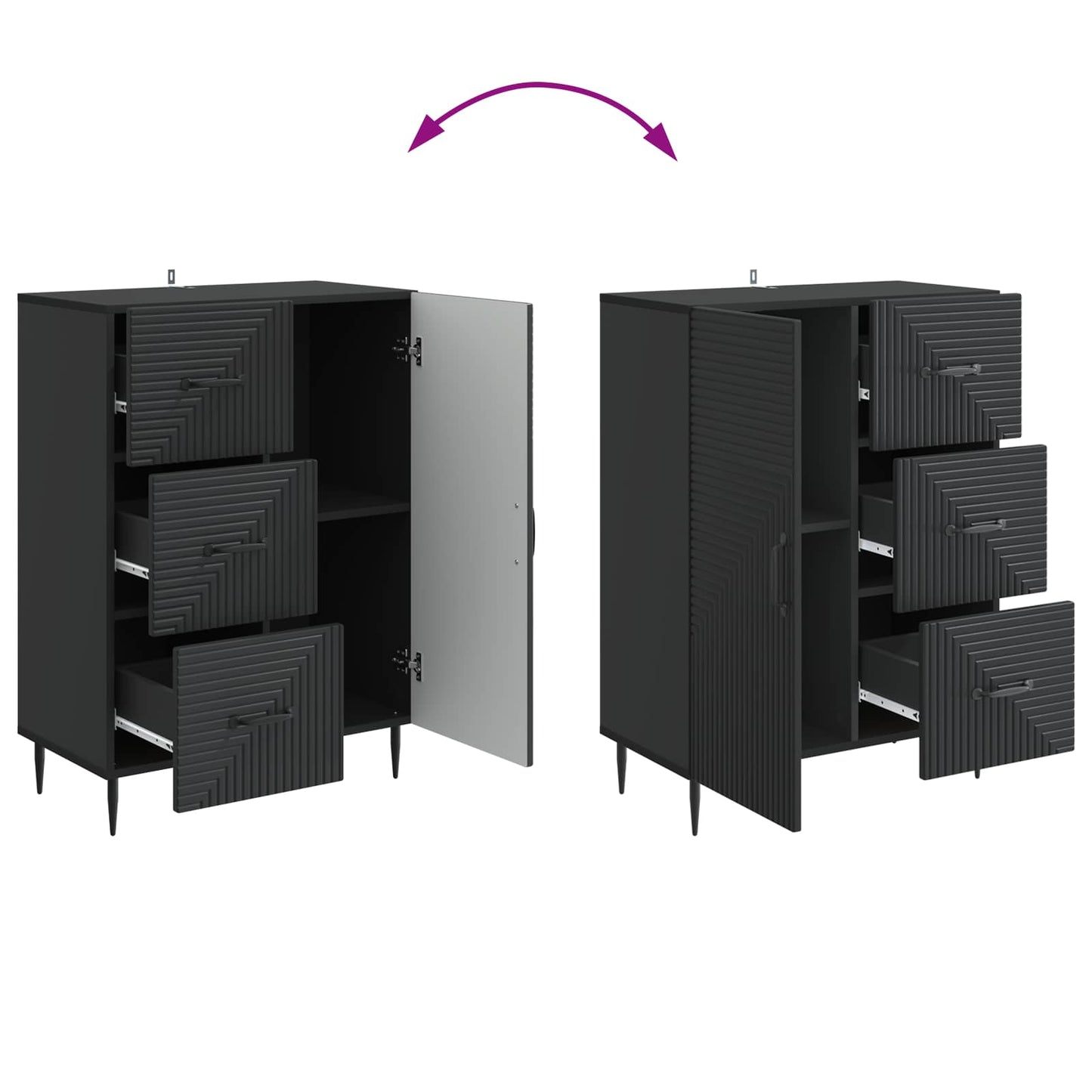 vidaXL Πλαϊνό γραφείο Μαύρο 66 x 34,5 x 89,5 εκ Επεξεργασμένο Ξύλο