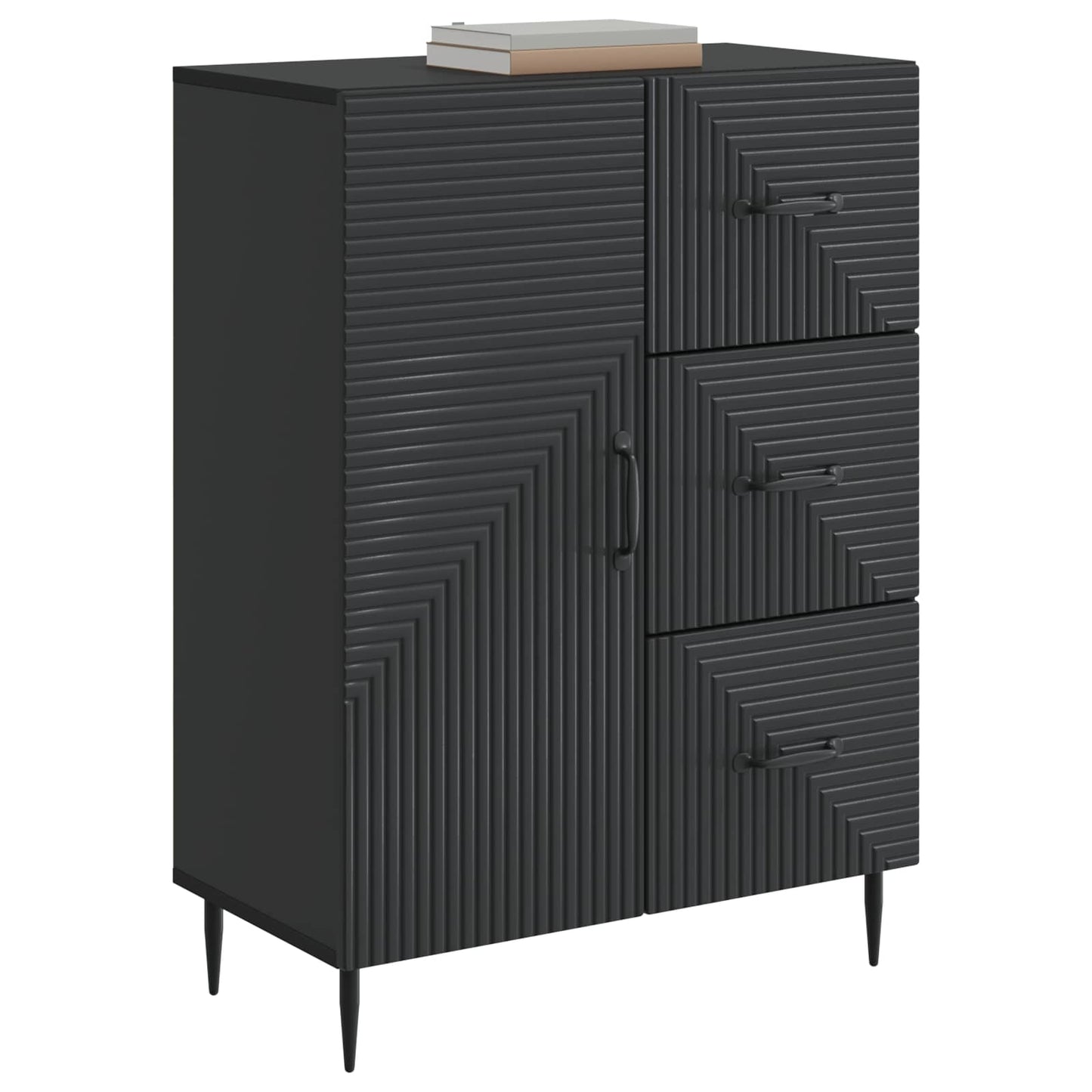 vidaXL Πλαϊνό γραφείο Μαύρο 66 x 34,5 x 89,5 εκ Επεξεργασμένο Ξύλο