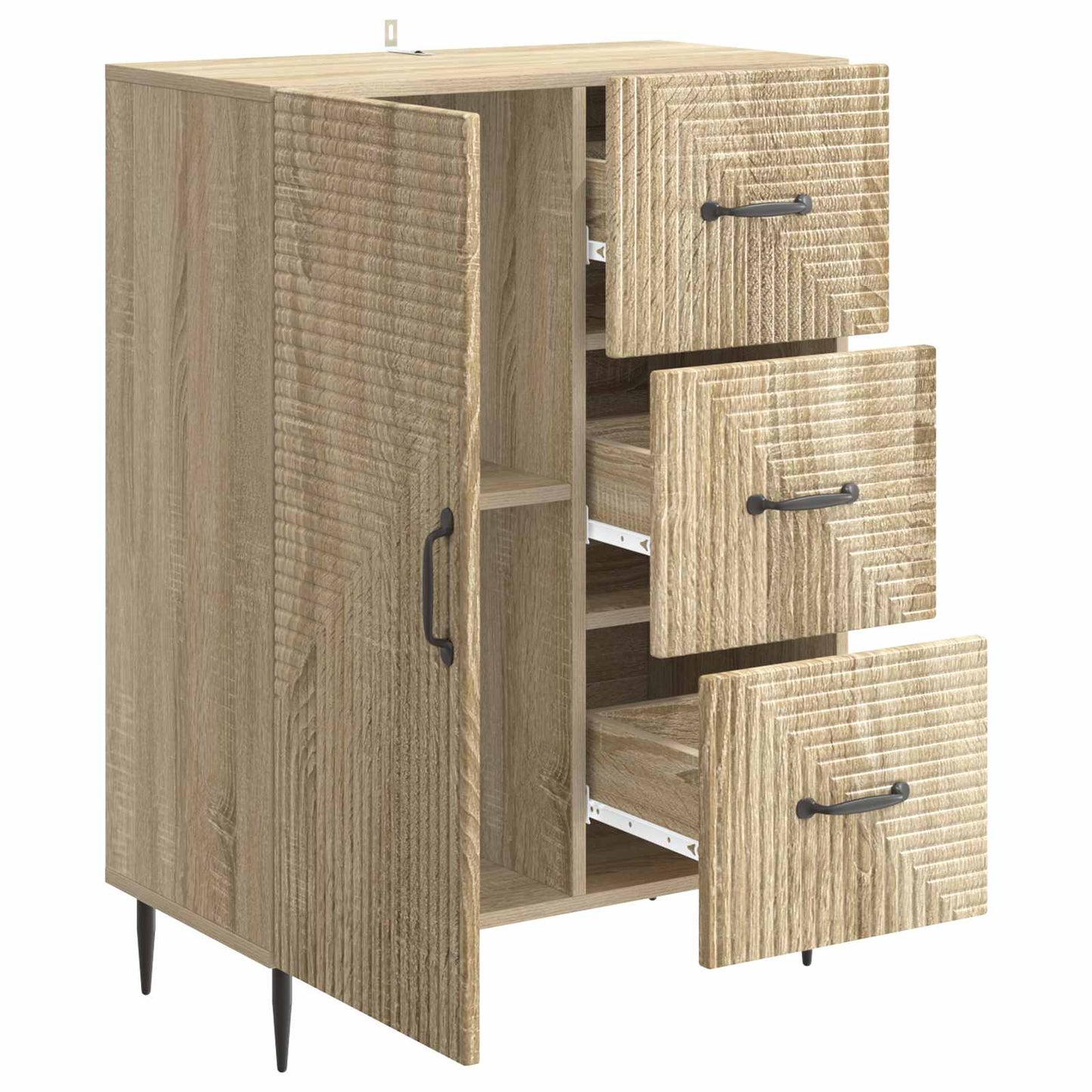 vidaXL Πλαϊνό γραφείο με συρτάρι Sonoma Δρυς 66 x 34,5 x 89,5 εκ