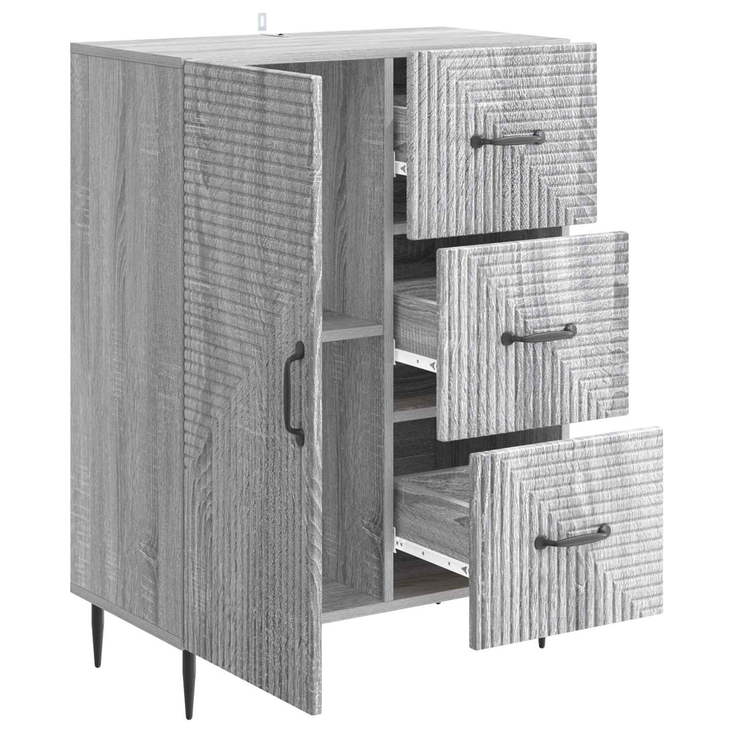 vidaXL Πλαϊνό γραφείο με συρτάρι Γκρι Sonoma 66 x 34,5 x 89,5 εκ