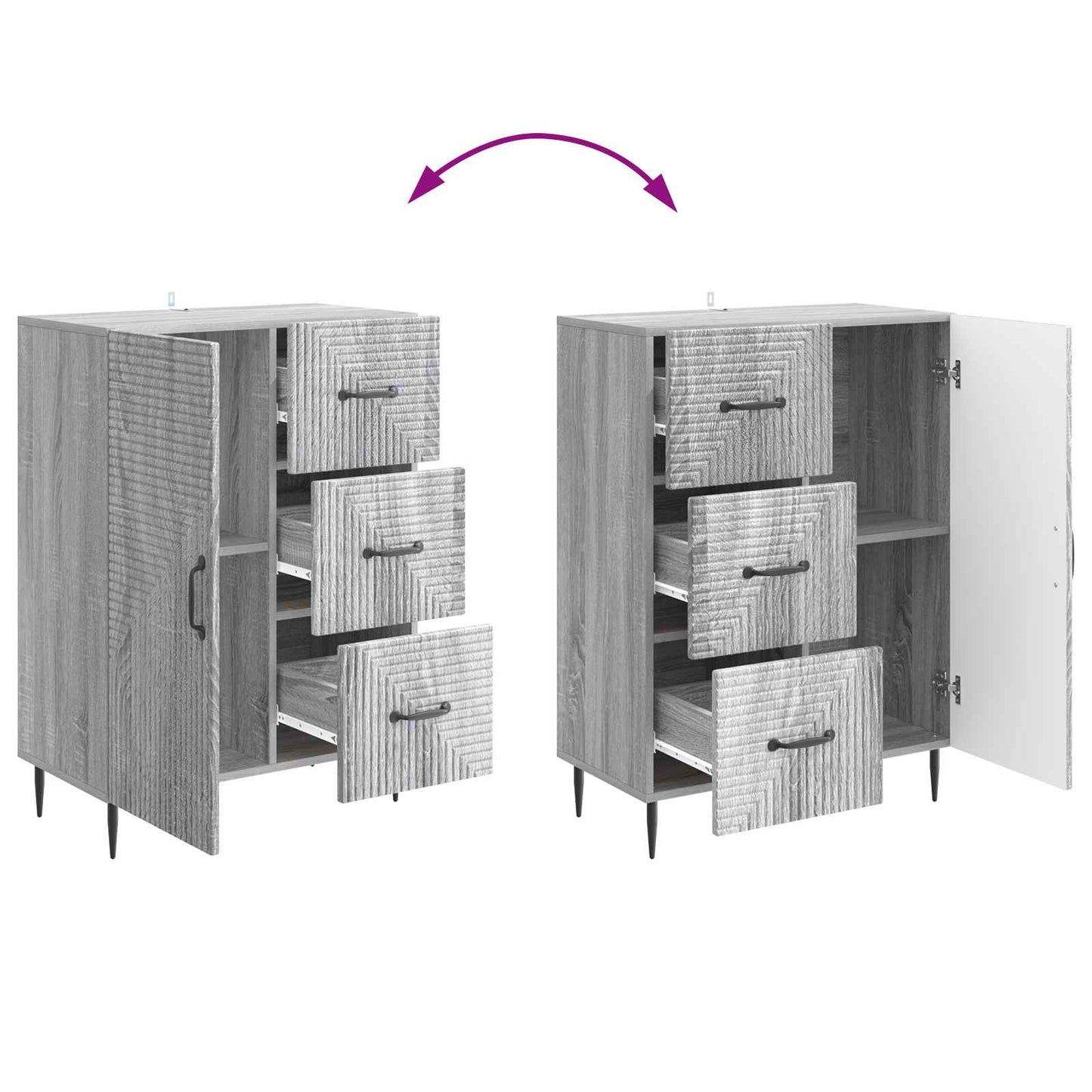 vidaXL Πλαϊνό γραφείο με συρτάρι Γκρι Sonoma 66 x 34,5 x 89,5 εκ