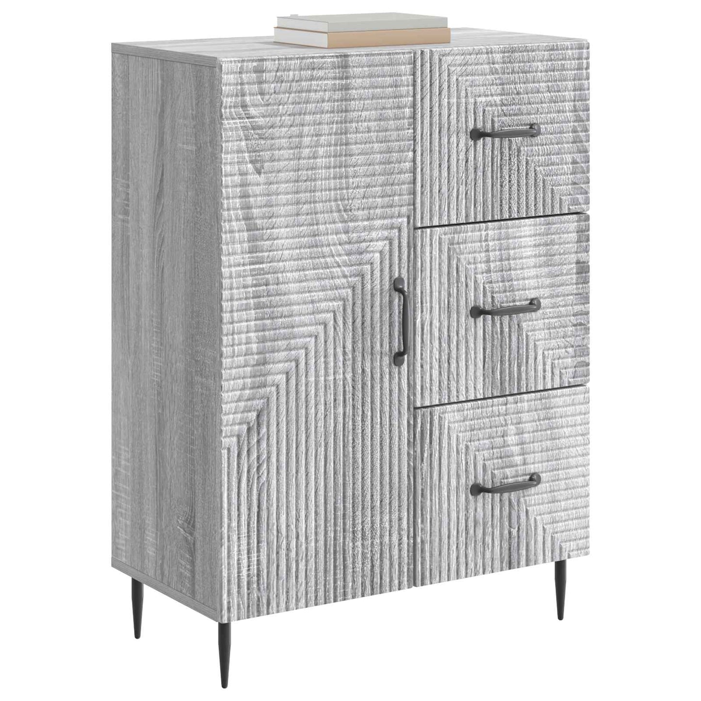 vidaXL Πλαϊνό γραφείο με συρτάρι Γκρι Sonoma 66 x 34,5 x 89,5 εκ
