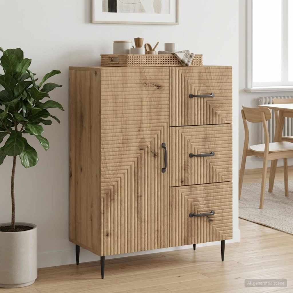 vidaXL Πλαϊνό γραφείο Artisan Δρυς 66 x 34,5 x 89,5 εκ