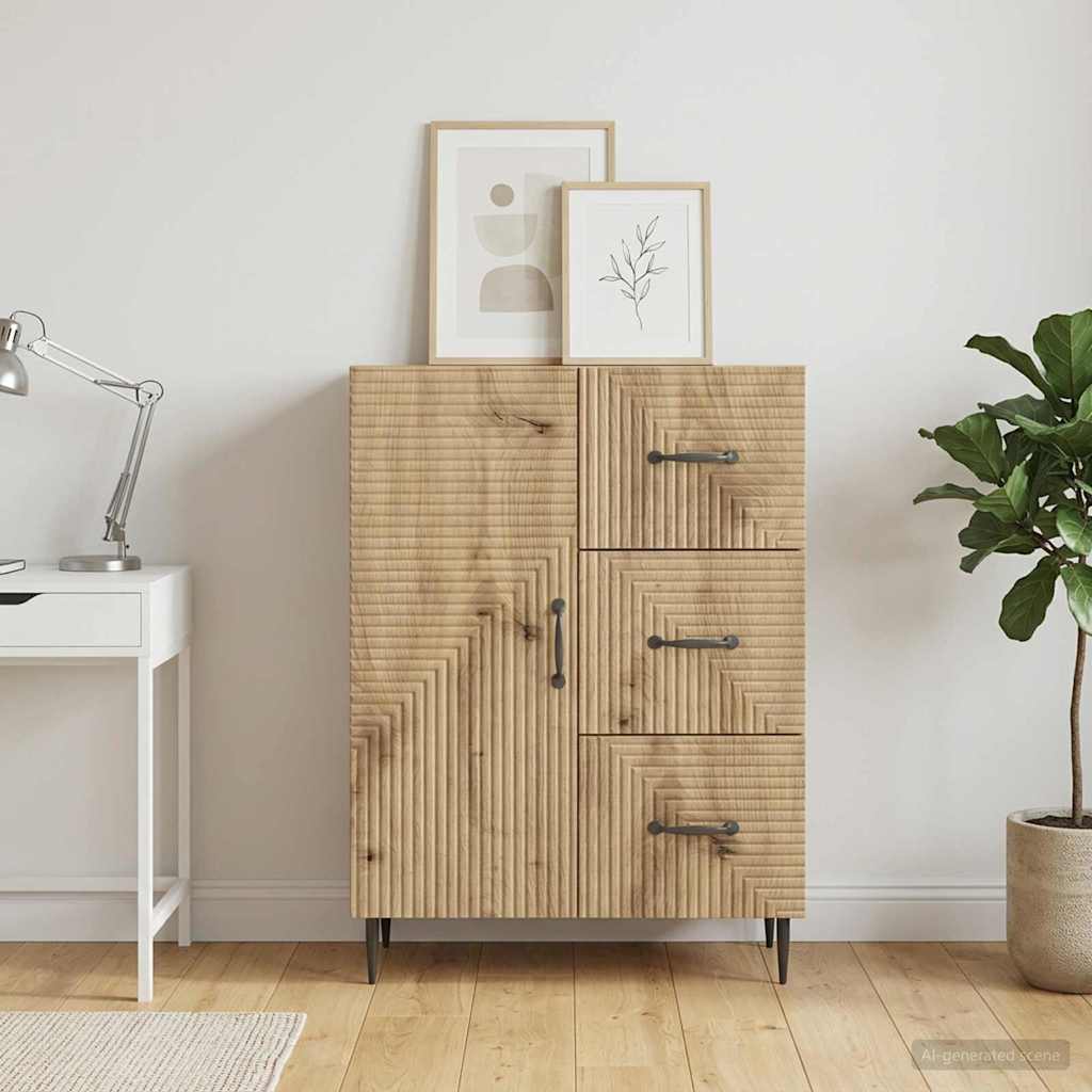 vidaXL Πλαϊνό γραφείο Artisan Δρυς 66 x 34,5 x 89,5 εκ