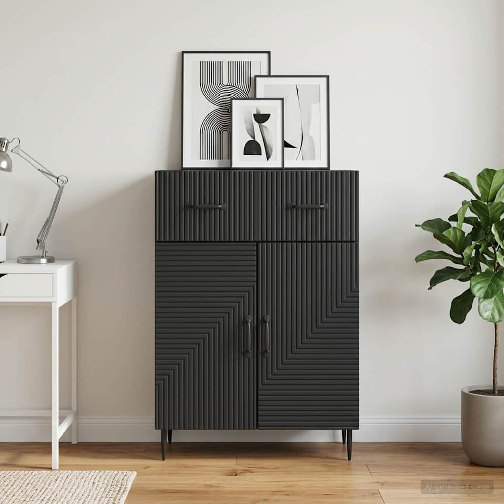 vidaXL Πλαϊνό γραφείο Μαύρο 66 x 34,5 x 89,5 εκ Επεξεργασμένο Ξύλο