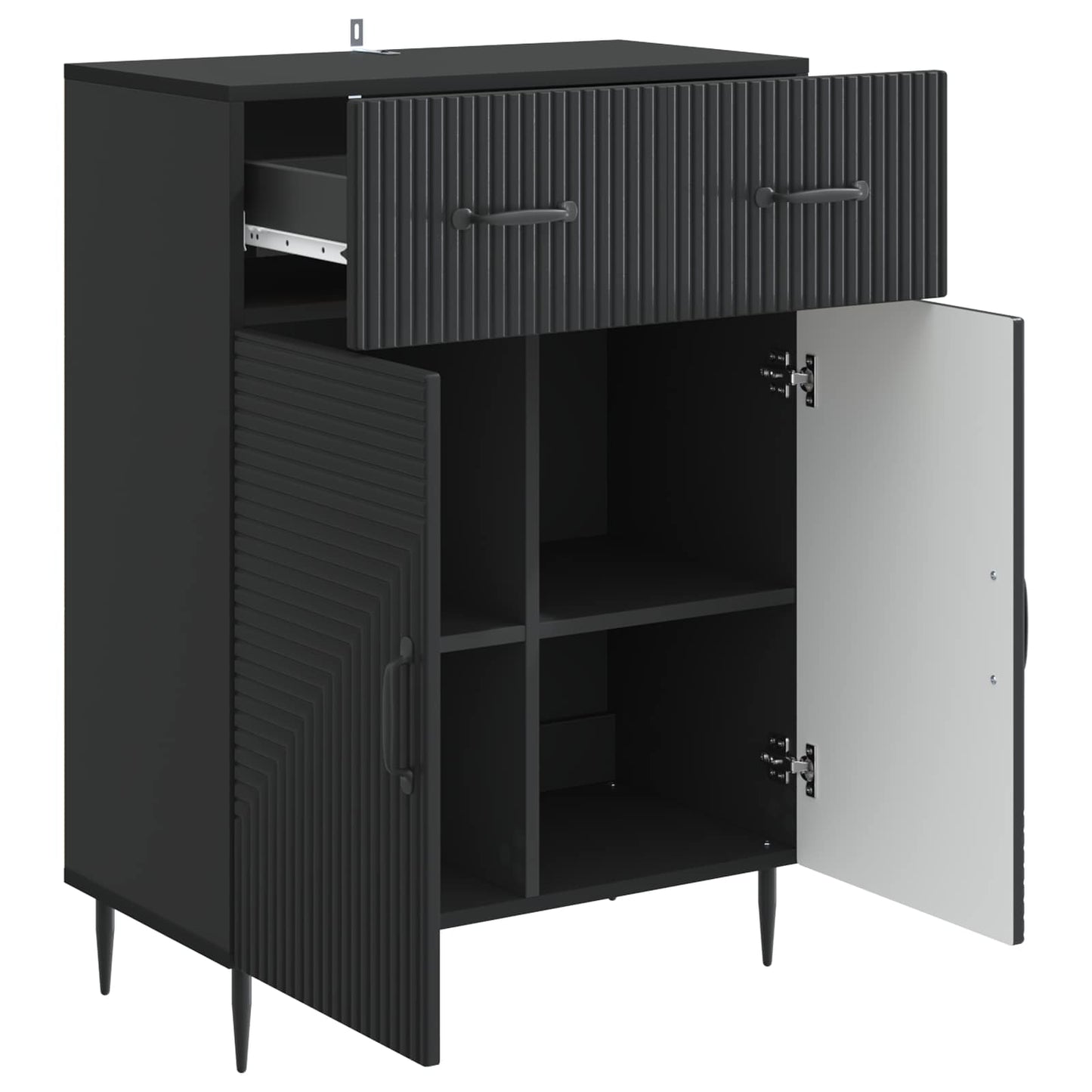 vidaXL Πλαϊνό γραφείο Μαύρο 66 x 34,5 x 89,5 εκ Επεξεργασμένο Ξύλο
