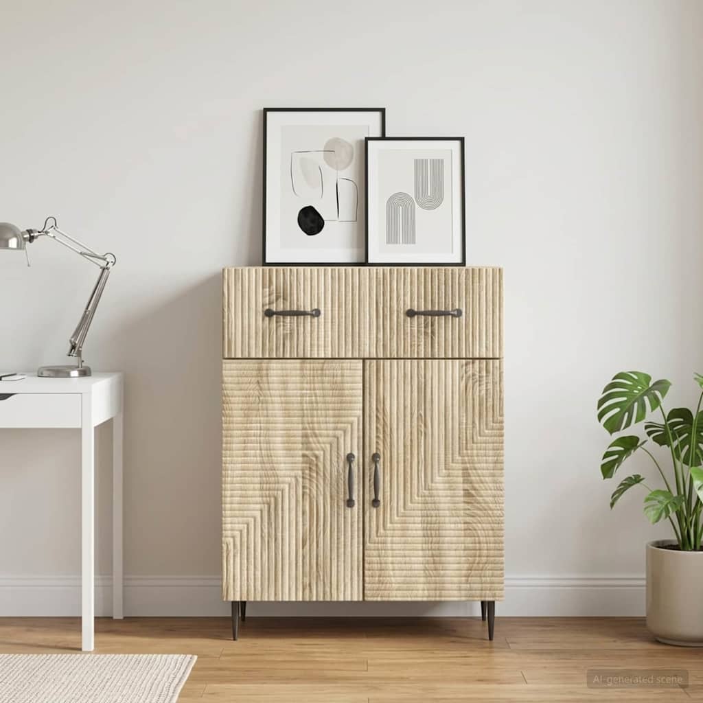vidaXL Πλαϊνό γραφείο με συρτάρι Sonoma Δρυς 66 x 34,5 x 89,5 εκ