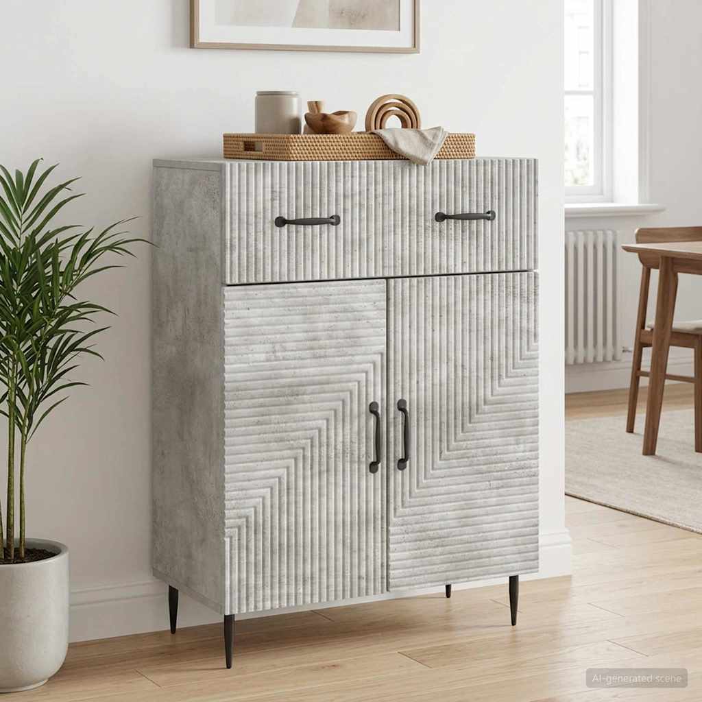 vidaXL Πλαϊνό γραφείο με συρτάρι Γκρι Σκυροδέματος 66 x 34,5 x 89,5 εκ