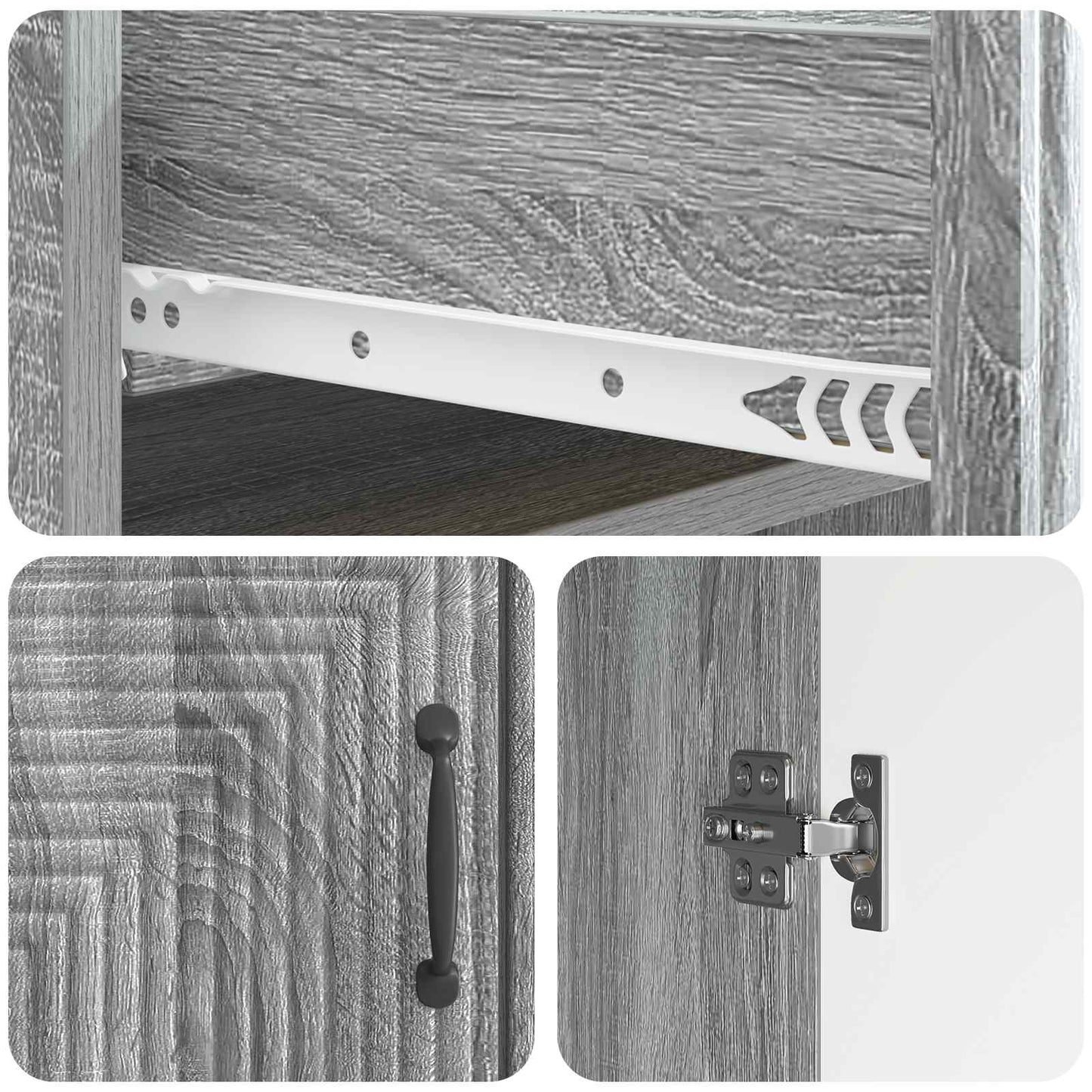 vidaXL Πλαϊνό γραφείο με συρτάρι Γκρι Sonoma 66 x 34,5 x 89,5 εκ
