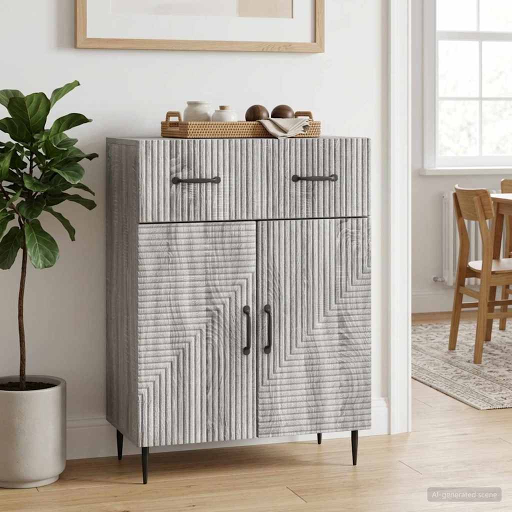 vidaXL Πλαϊνό γραφείο με συρτάρι Γκρι Sonoma 66 x 34,5 x 89,5 εκ