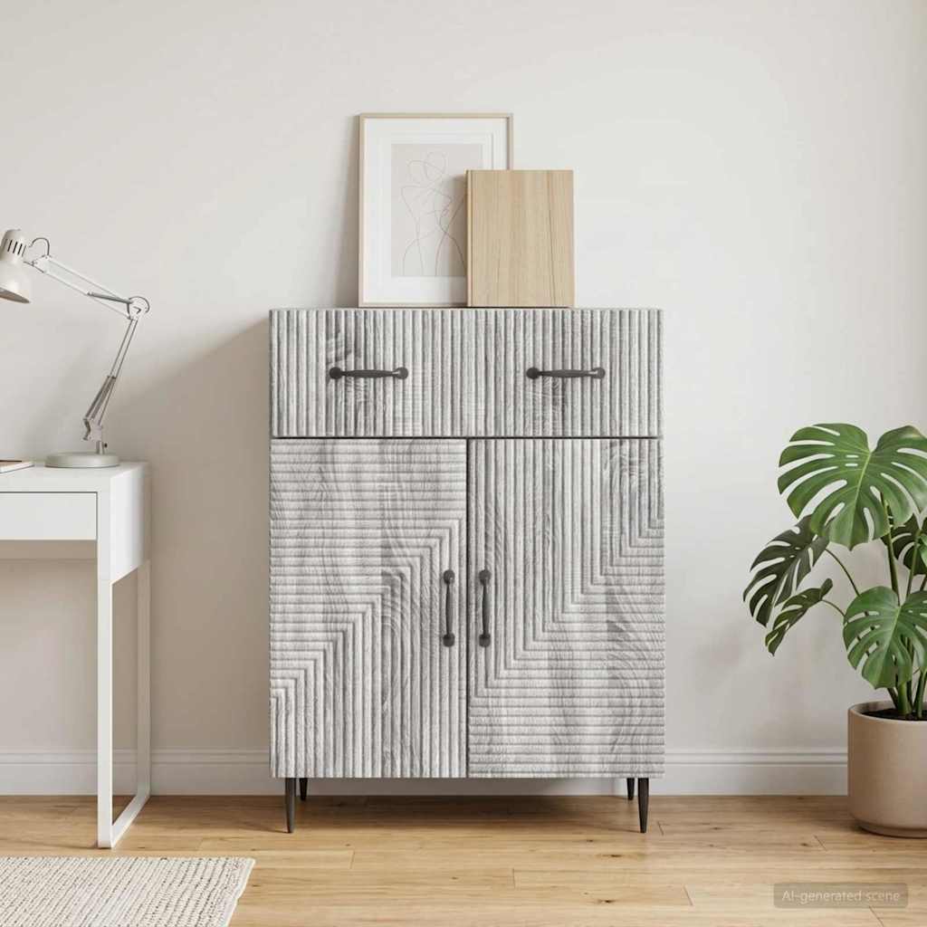 vidaXL Πλαϊνό γραφείο με συρτάρι Γκρι Sonoma 66 x 34,5 x 89,5 εκ