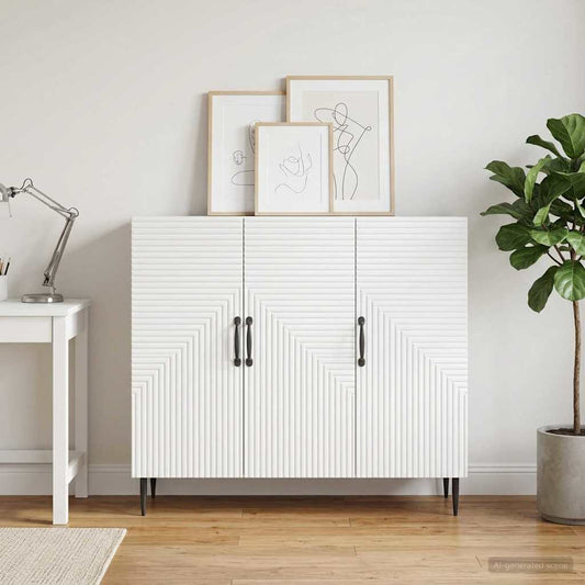vidaXL Πλαϊνό γραφείο Λευκό 89 x 34,5 x 80 εκ Επεξεργασμένο Ξύλο