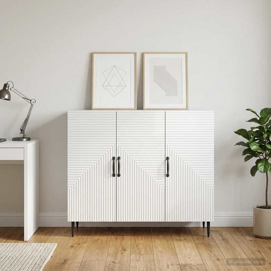 vidaXL Πλαϊνό γραφείο Γυαλιστερό Λευκό 89 x 34,5 x 80 εκ