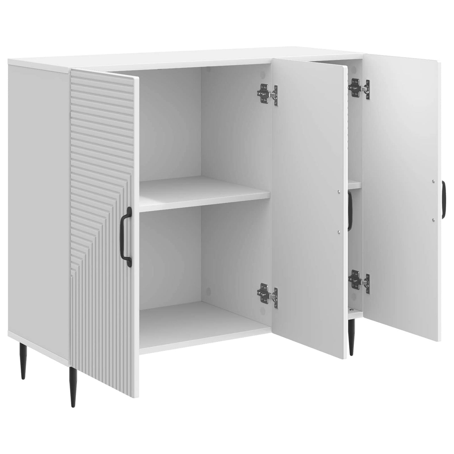 vidaXL Πλαϊνό γραφείο Γυαλιστερό Λευκό 89 x 34,5 x 80 εκ
