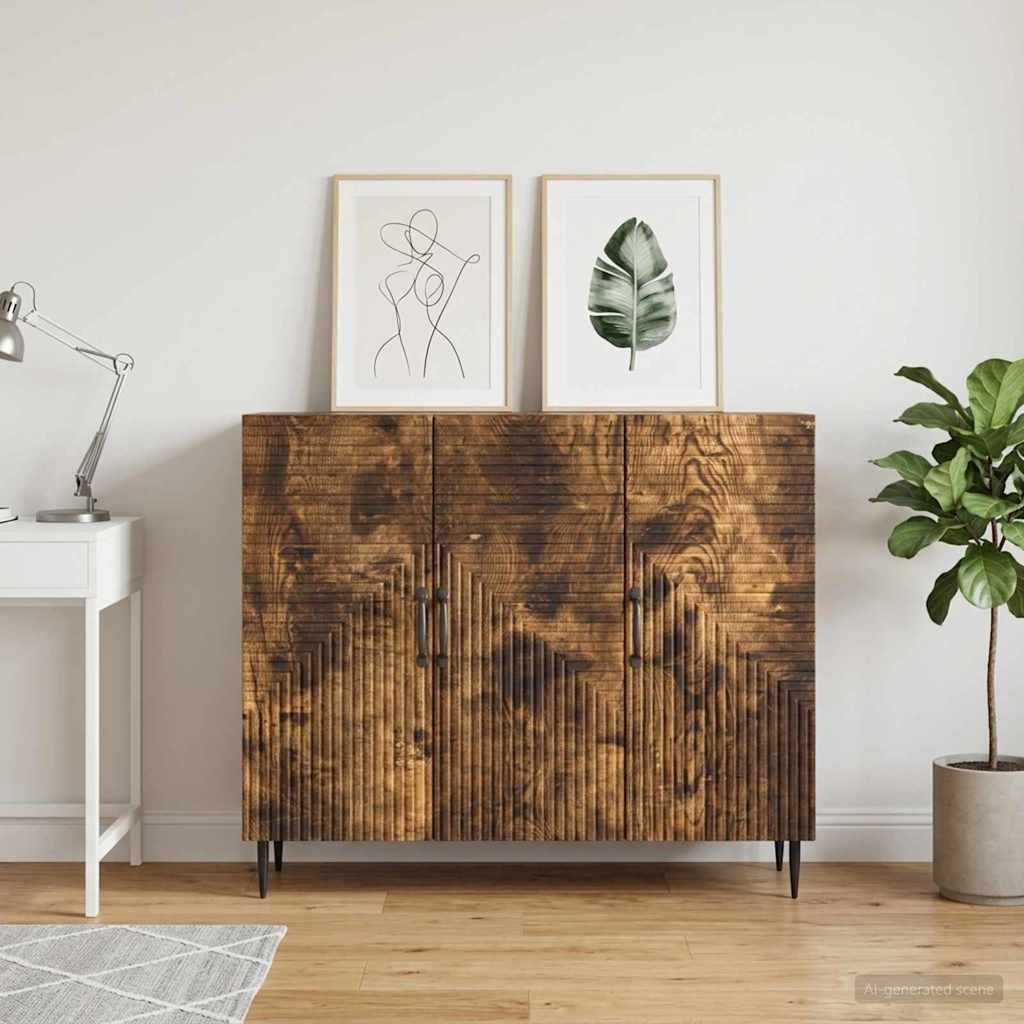 vidaXL Πλαϊνό γραφείο Καπνισμένο Ξύλο Δρυός 89 x 34,5 x 80 εκ
