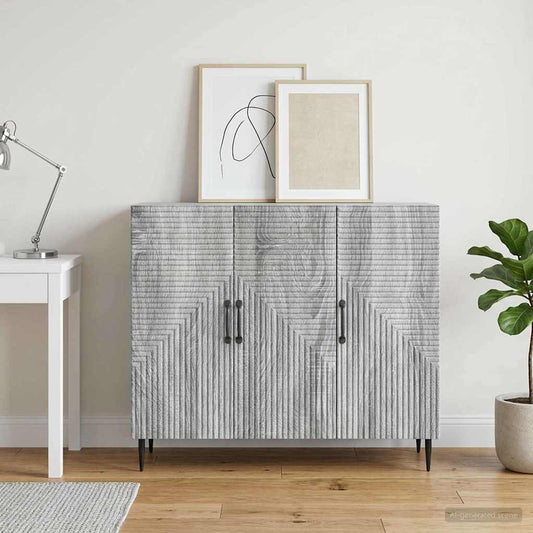 vidaXL Πλαϊνό γραφείο Γκρι Sonoma 89 x 34,5 x 80 εκ Επεξεργασμένο Ξύλο