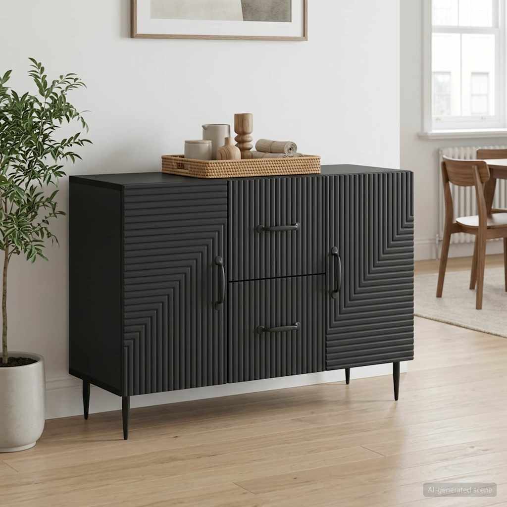 vidaXL Πλαϊνό γραφείο Μαύρο 89 x 34,5 x 60 εκ. Επεξεργασμένο Ξύλο
