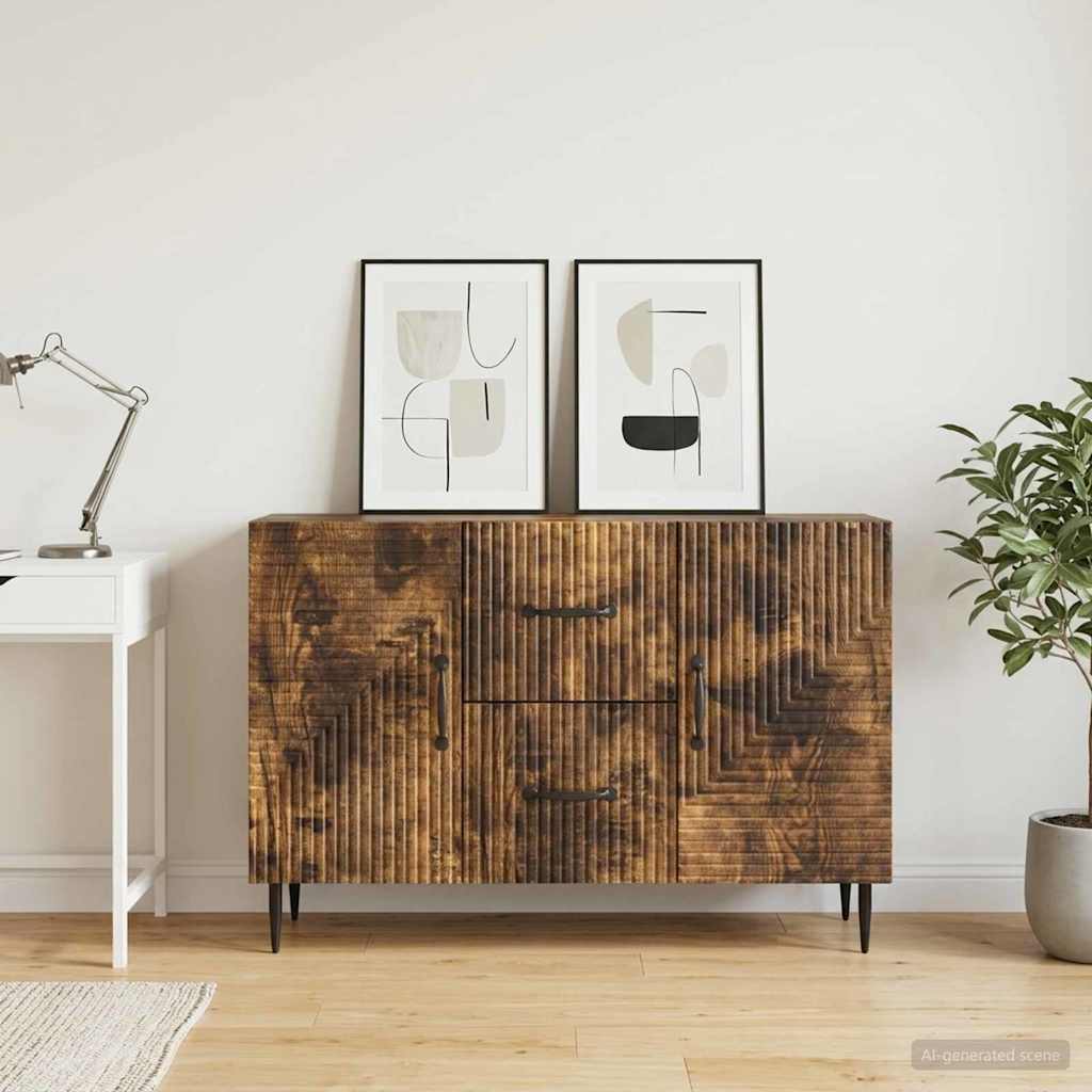 vidaXL Πλαϊνό γραφείο Καπνισμένο Ξύλο Δρυός 89 x 34,5 x 60 εκ.